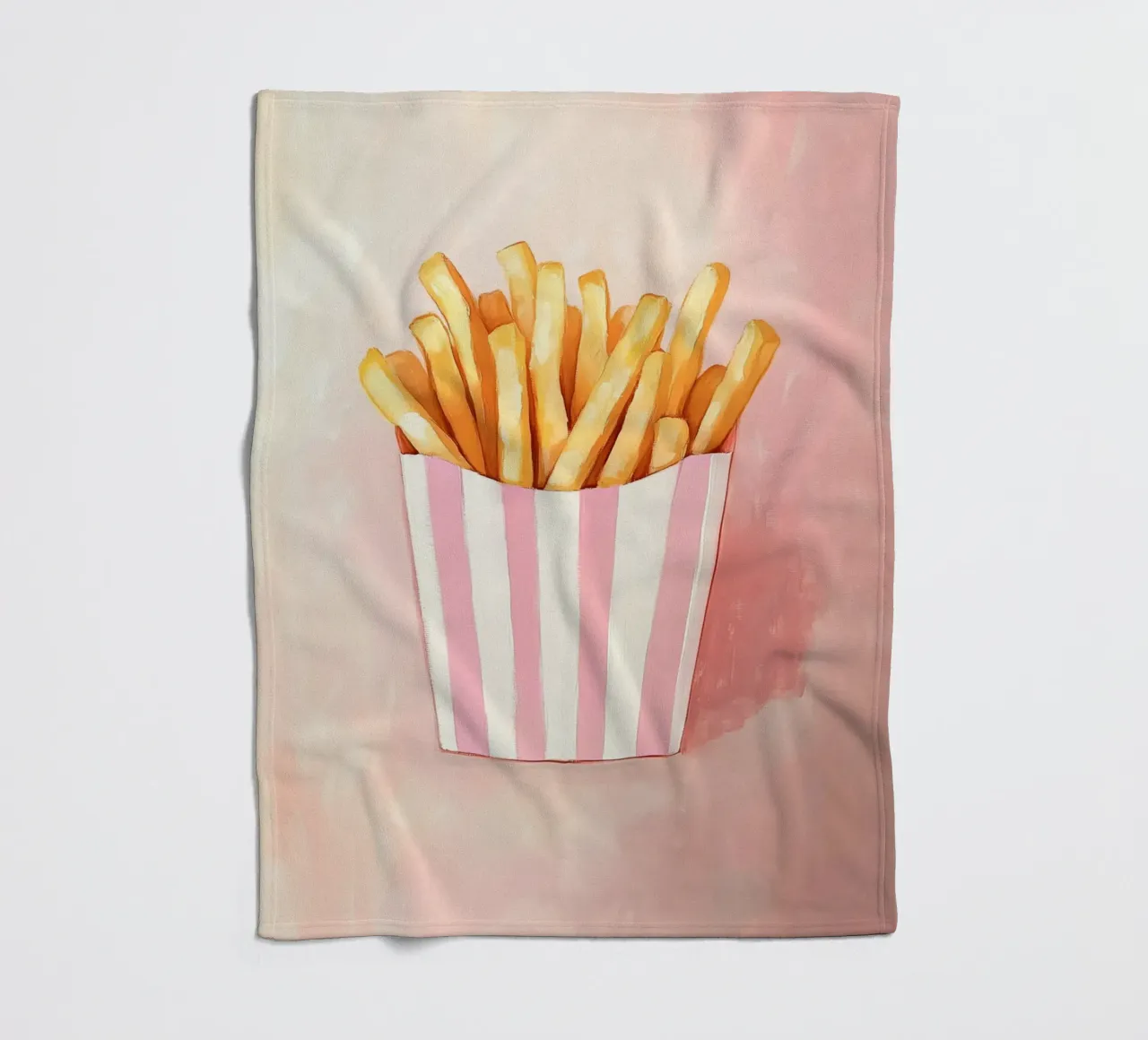 Frische Retro Pommes, Pastel Fleecedecke von Carinaprint