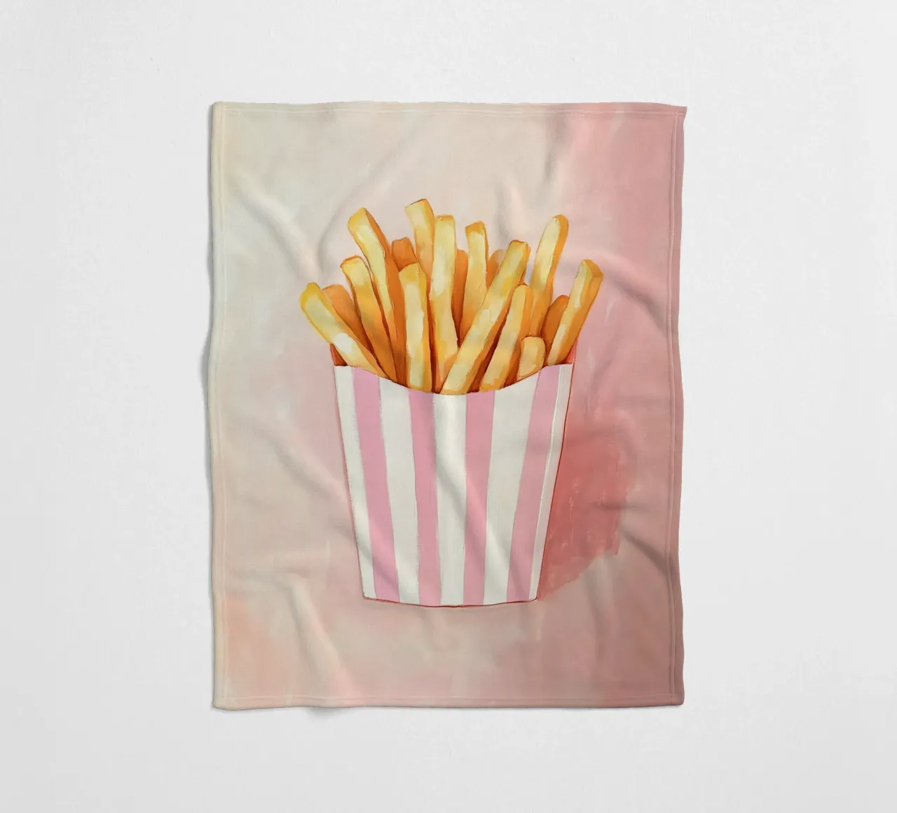 Frische Retro Pommes, Pastel Fleecedecke von Carinaprint