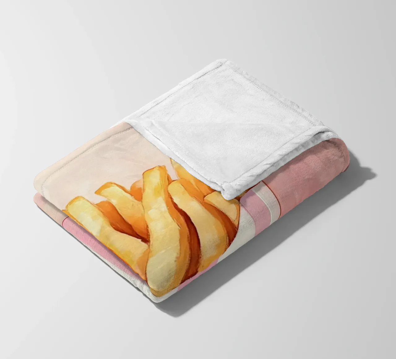 Frische Retro Pommes, Pastel Fleecedecke von Carinaprint
