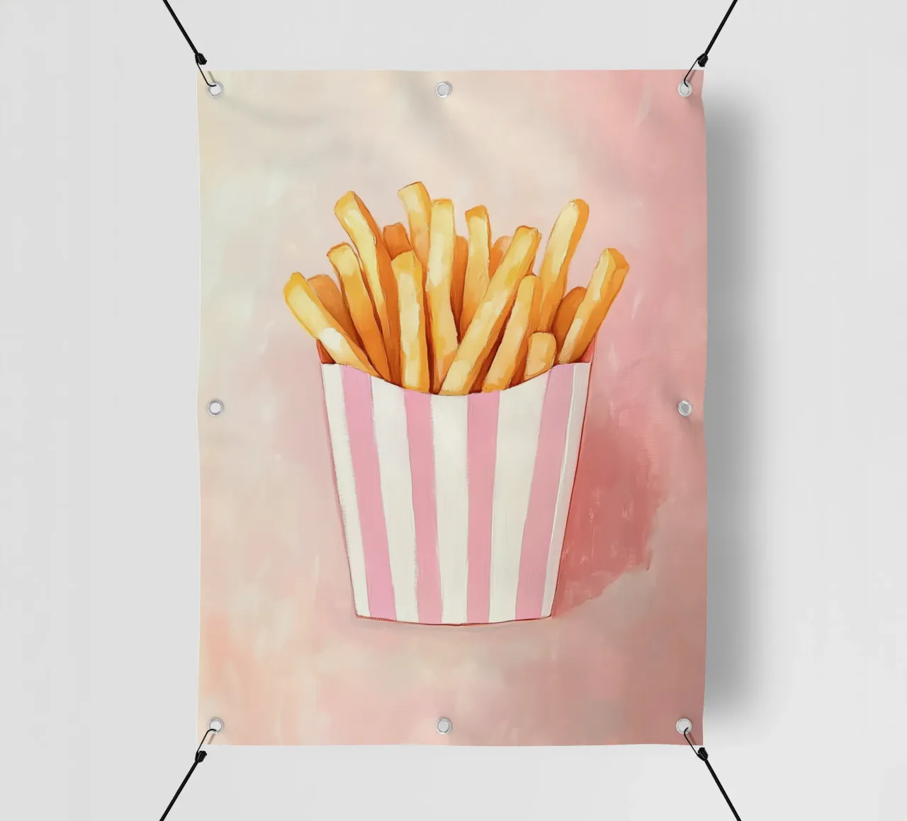 Frische Retro Pommes, Pastel PVC Plane von Carinaprint