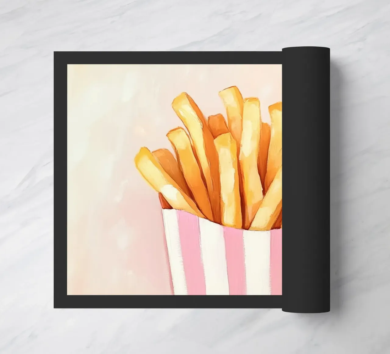 Frische Retro Pommes, Pastel Fußmatte von Carinaprint