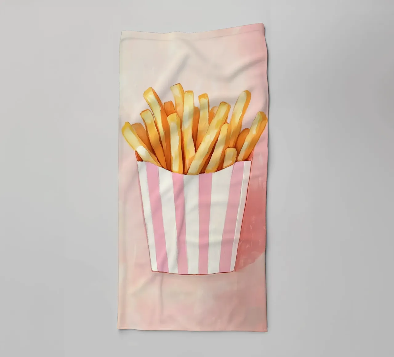 Frische Retro Pommes, Pastel Handtuch von Carinaprint