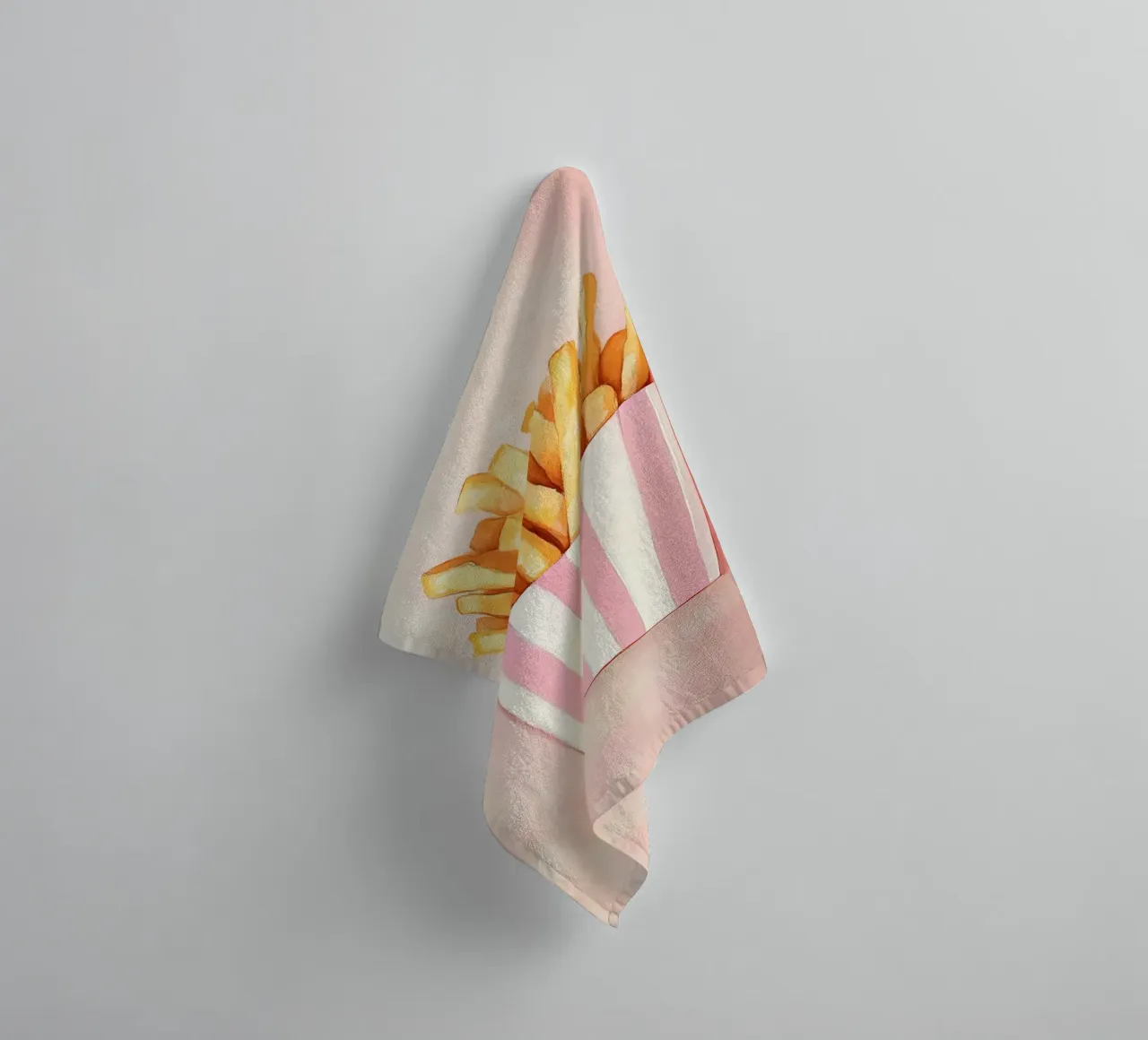 Frische Retro Pommes, Pastel Handtuch von Carinaprint
