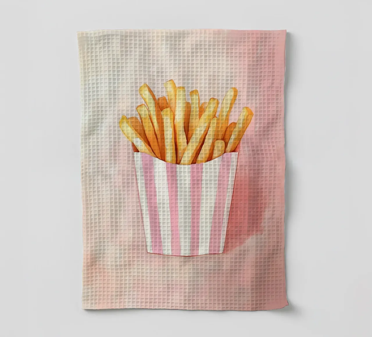 Frische Retro Pommes, Pastel Geschirrtuch von Carinaprint