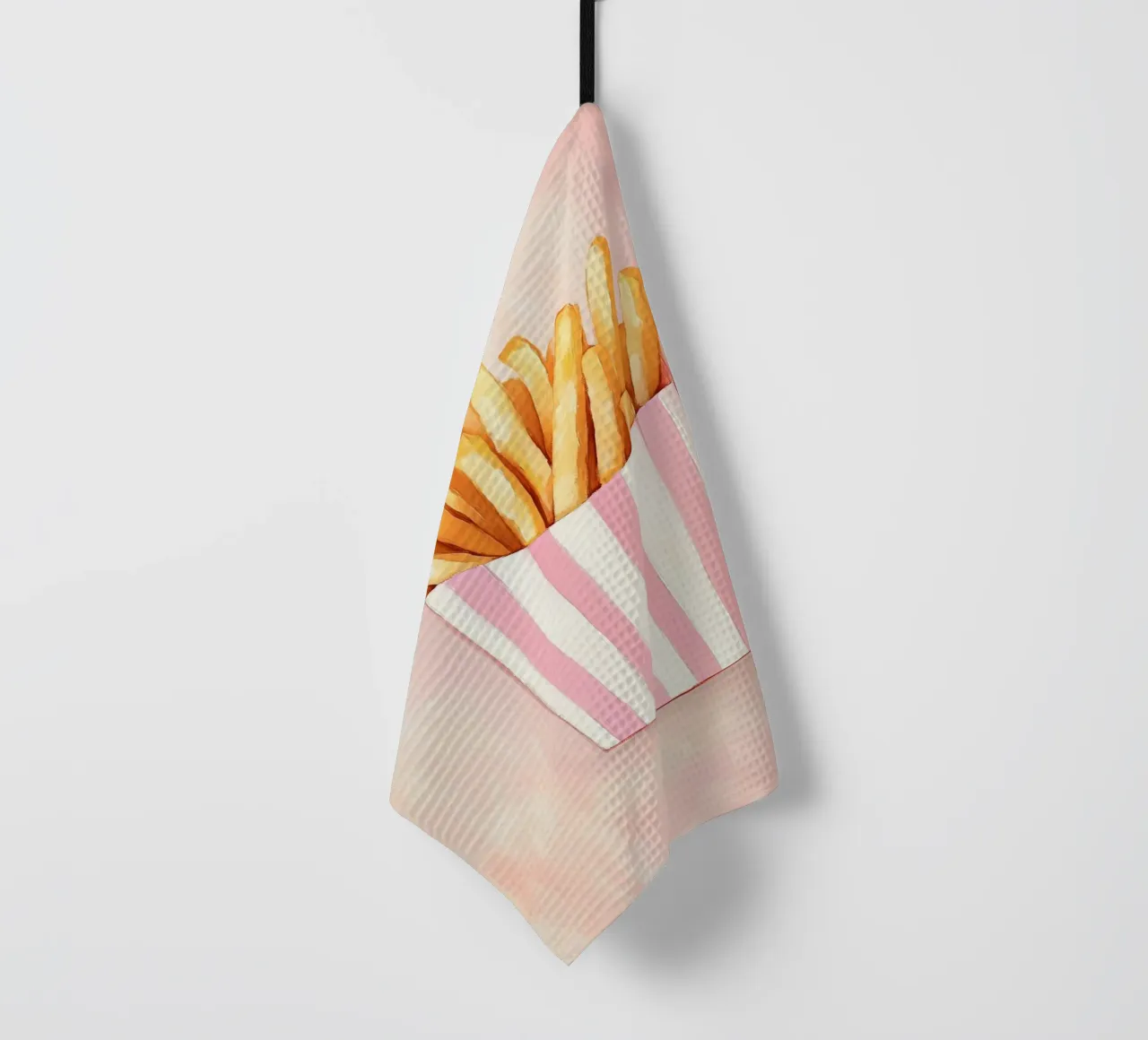 Frische Retro Pommes, Pastel Geschirrtuch von Carinaprint