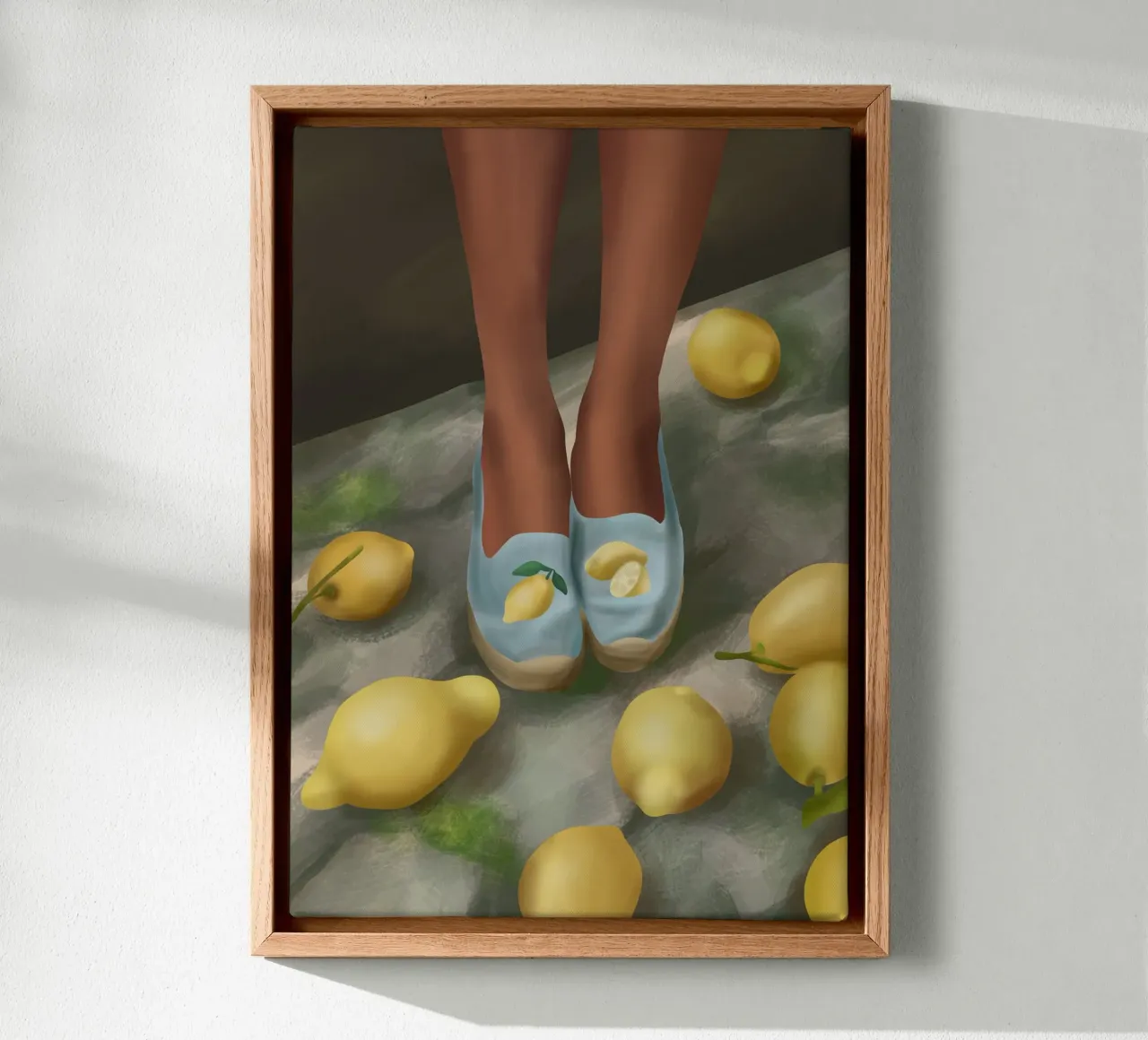 Lemon Steps tela con Cornice a cassetta da cityart