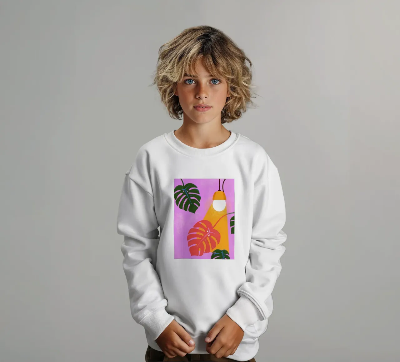 Monstera Retro Pop Flower felpa bambino da THE LATEST SHOP