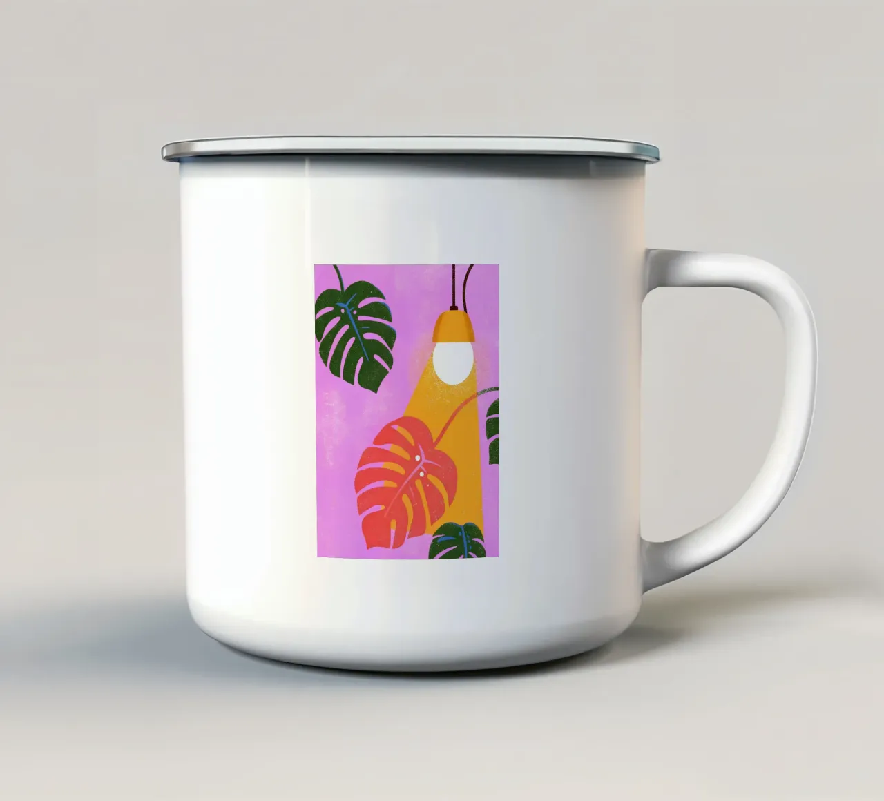 Monstera Retro Pop Flower tazza in smalto da THE LATEST SHOP