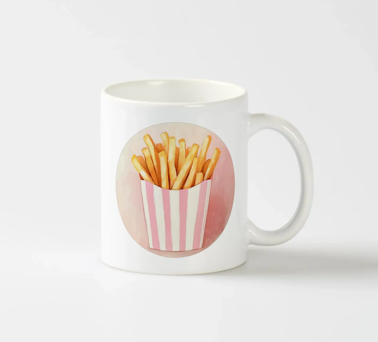 Patatine fresche retrò, rosa tazza in ceramica da Carinaprint