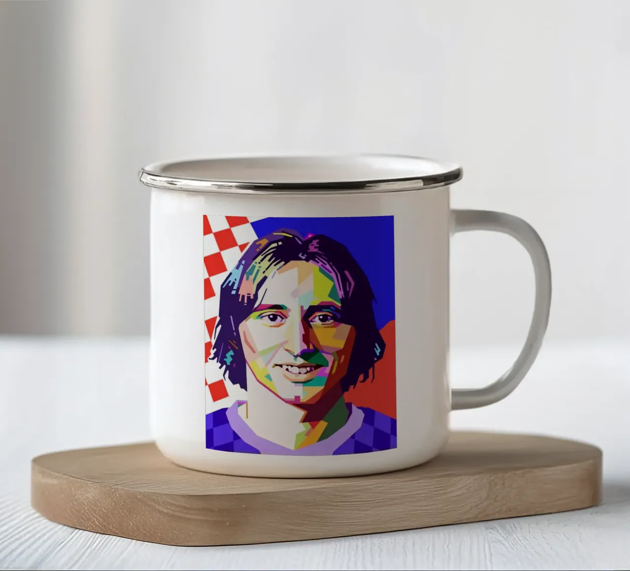 Luka Modric giocatore di calcio tazza in smalto da Hantamrata