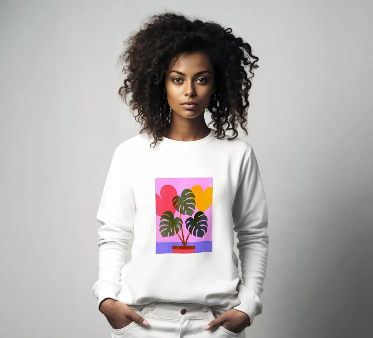 Monstera Retro Pop Flower felpa da THE LATEST SHOP