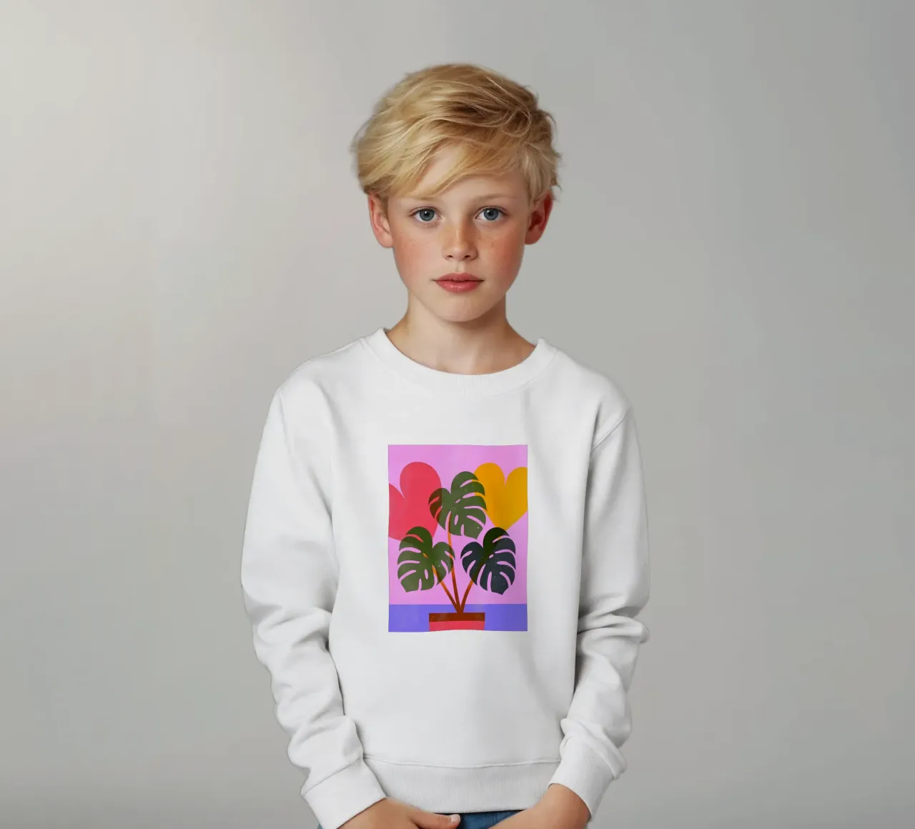 Monstera Retro Pop Flower felpa bambino da THE LATEST SHOP