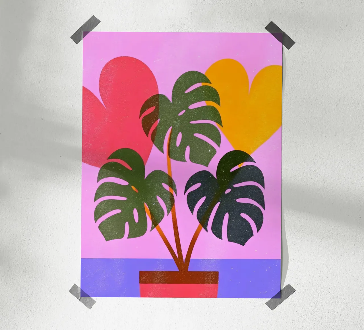 Monstera Retro Pop Flower carta hahnemühle da THE LATEST SHOP