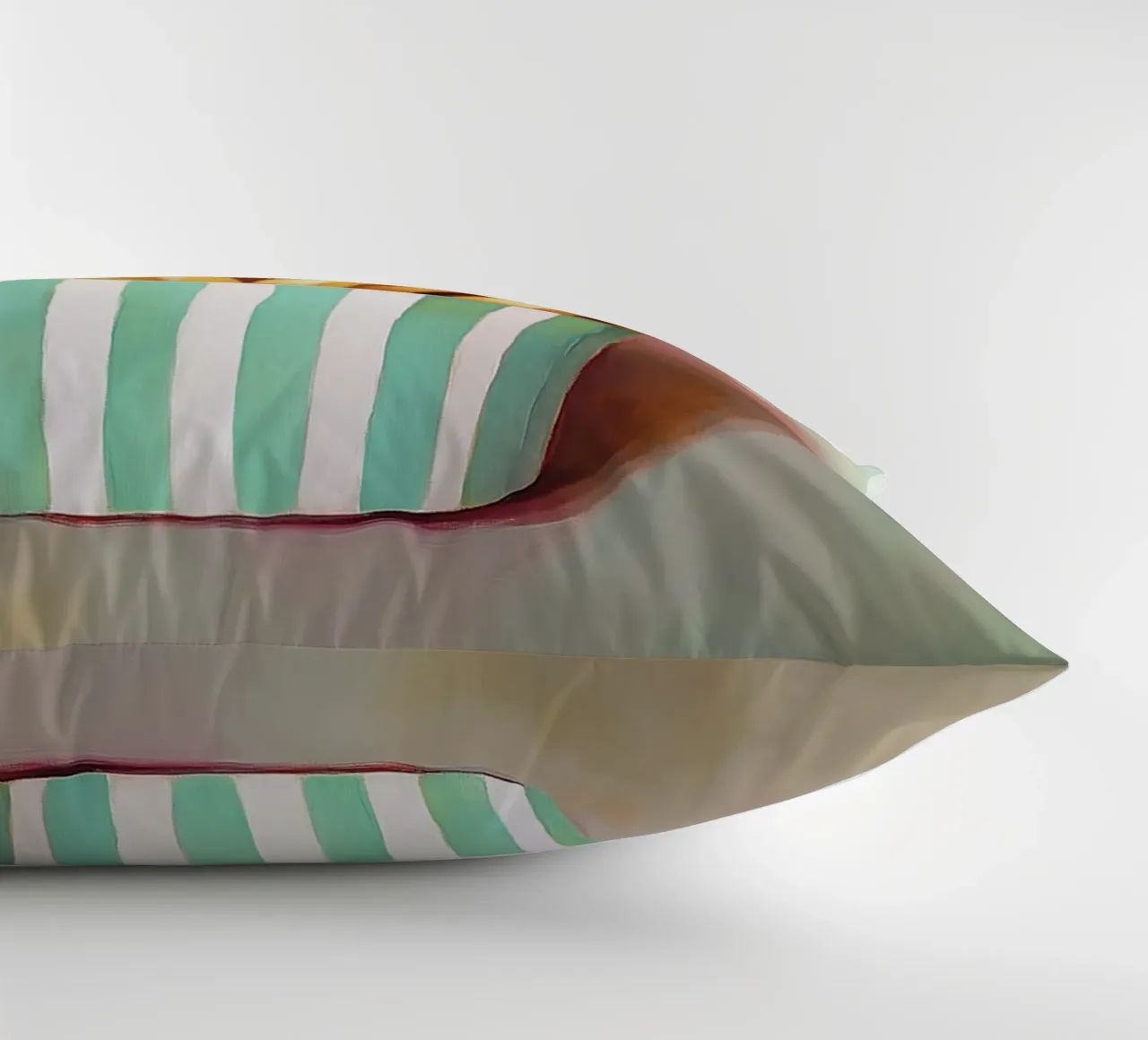 Frische Retro Pommes, grüne Streifen Kissen von Carinaprint