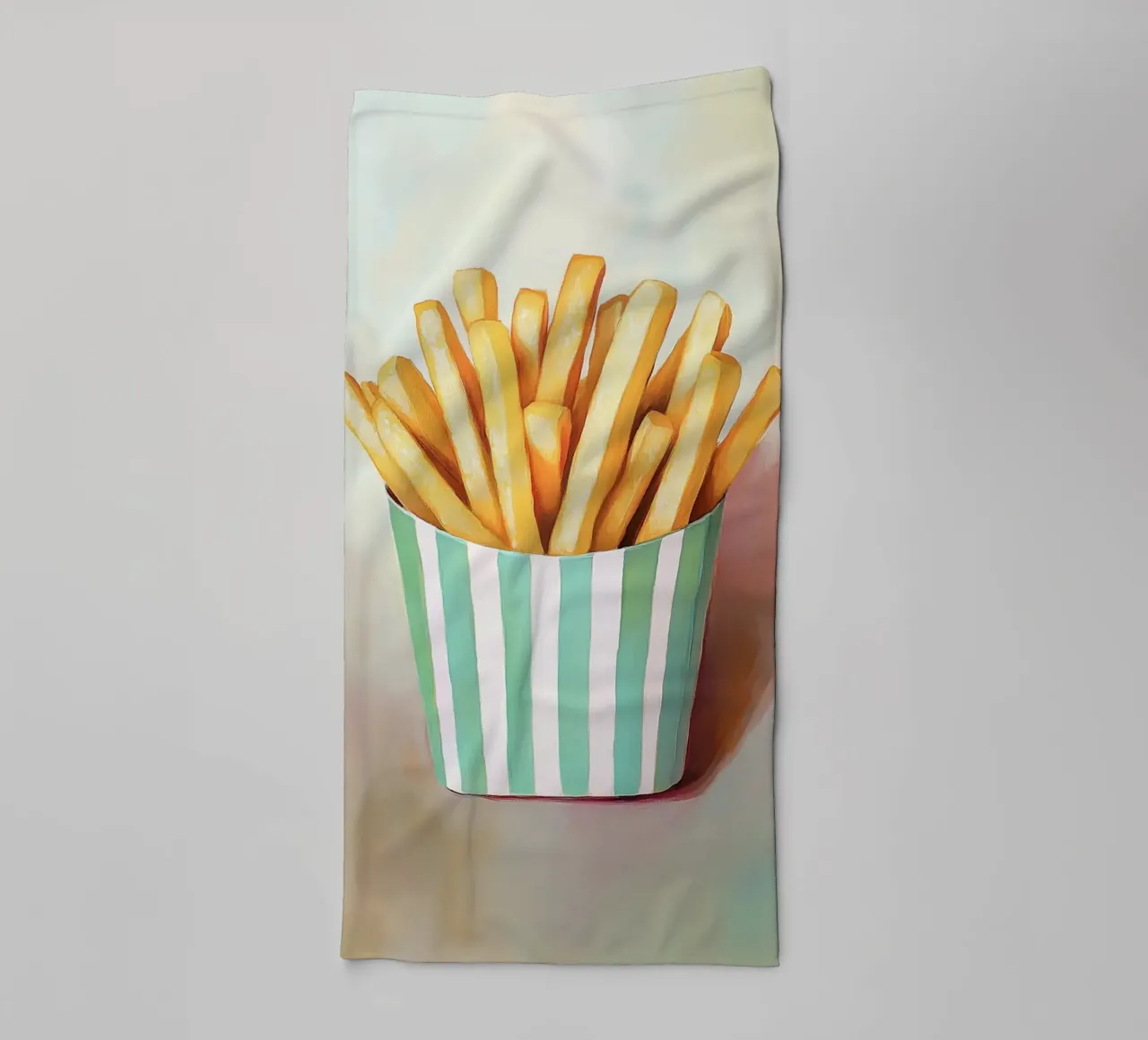Frische Retro Pommes, grüne Streifen Handtuch von Carinaprint