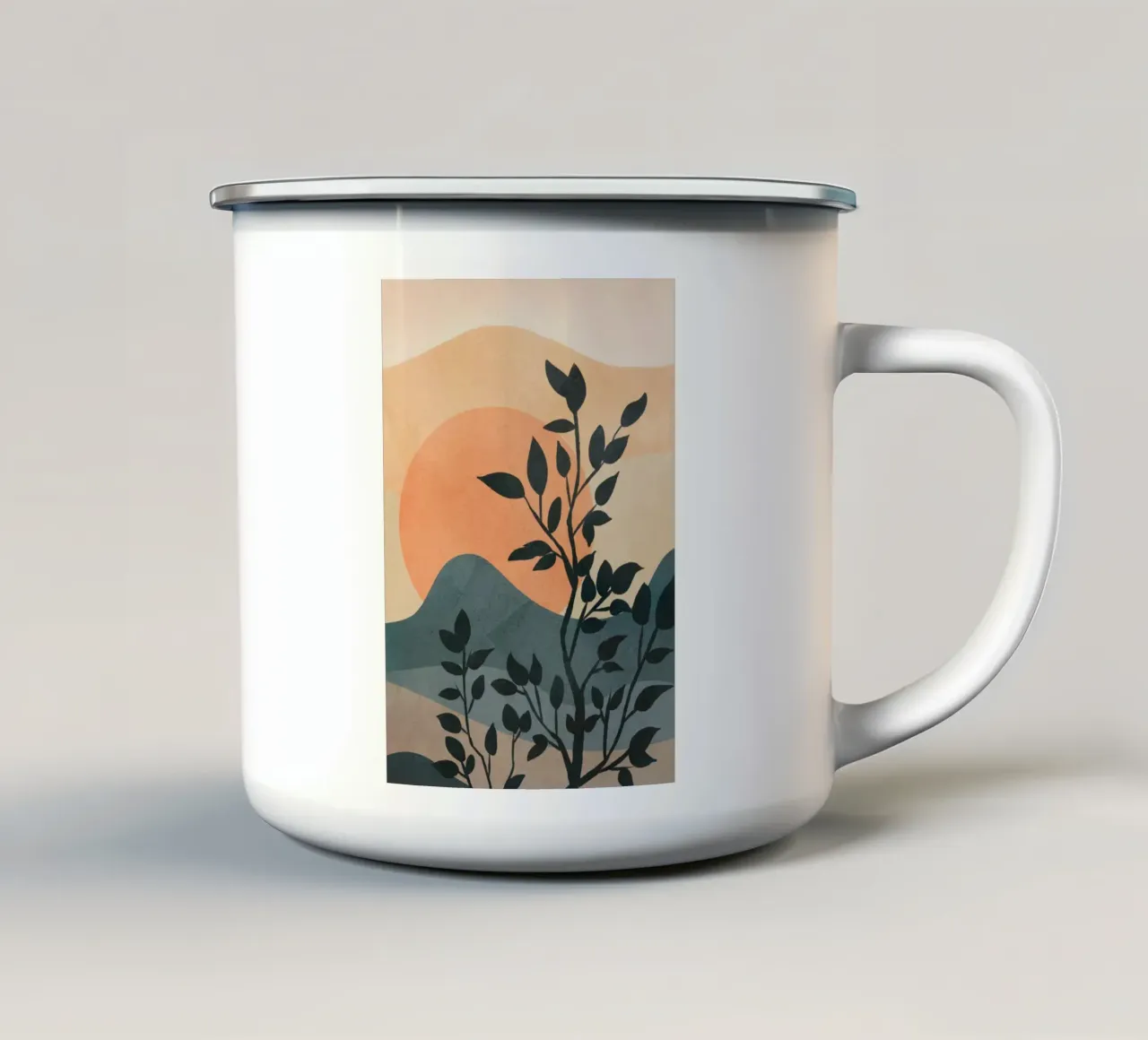 Orange Rising Sun tazza in smalto da cityart