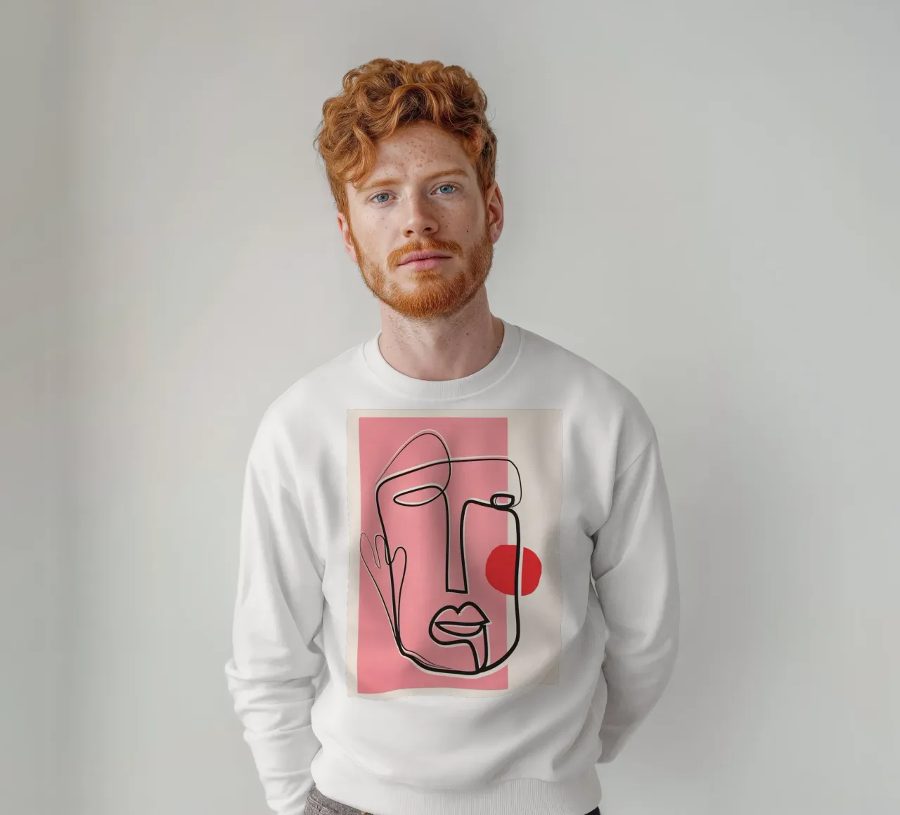 Abstract Face Line Design 02 Sweatshirt von cityart