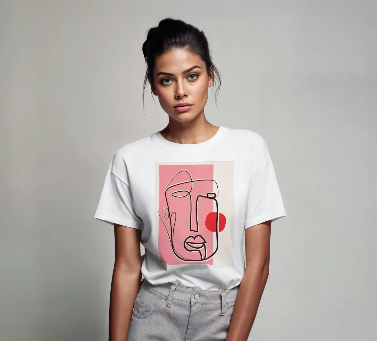 Abstract Face Line Design 02 t-shirt da cityart