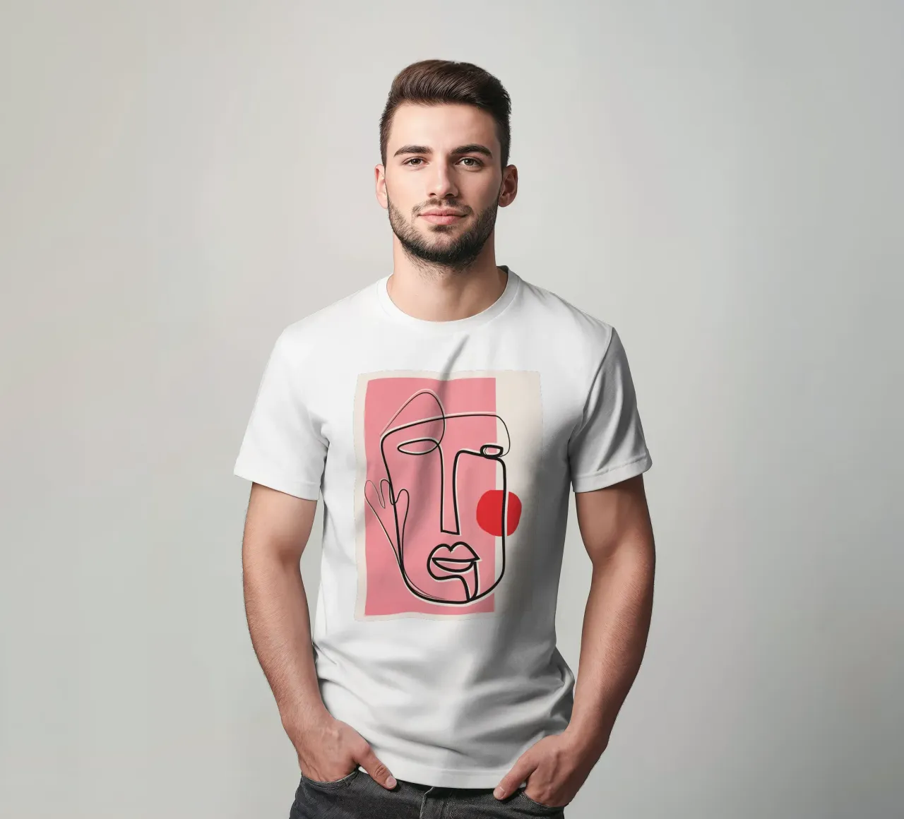 Abstract Face Line Design 02 t-shirt da cityart
