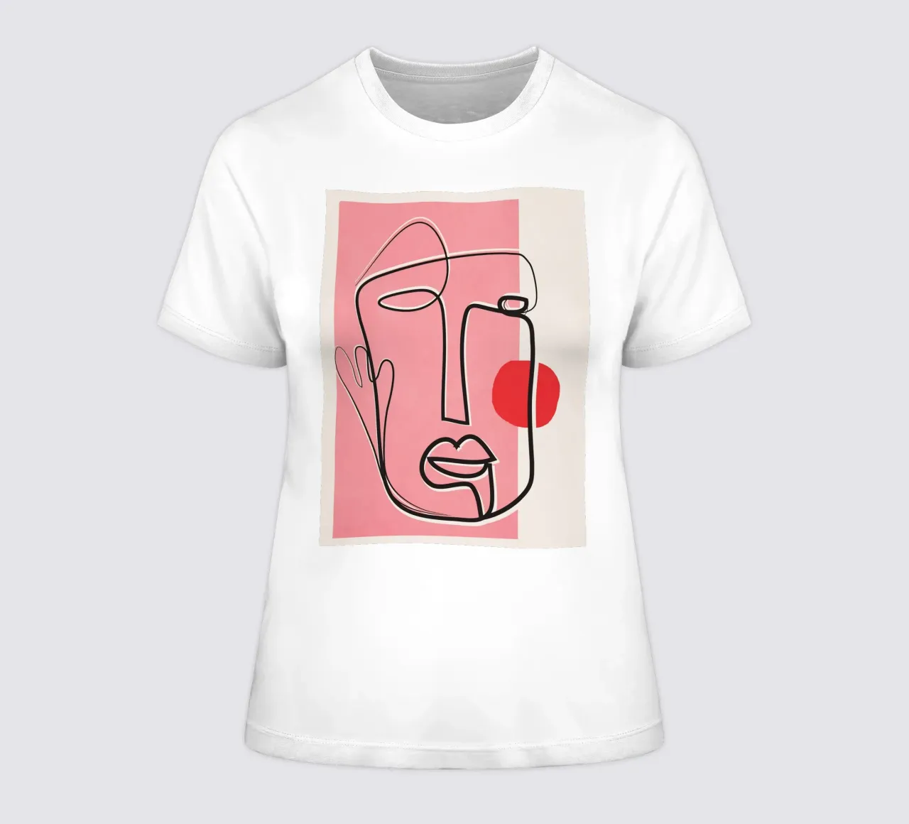 Abstract Face Line Design 02 t-shirt da donna da cityart