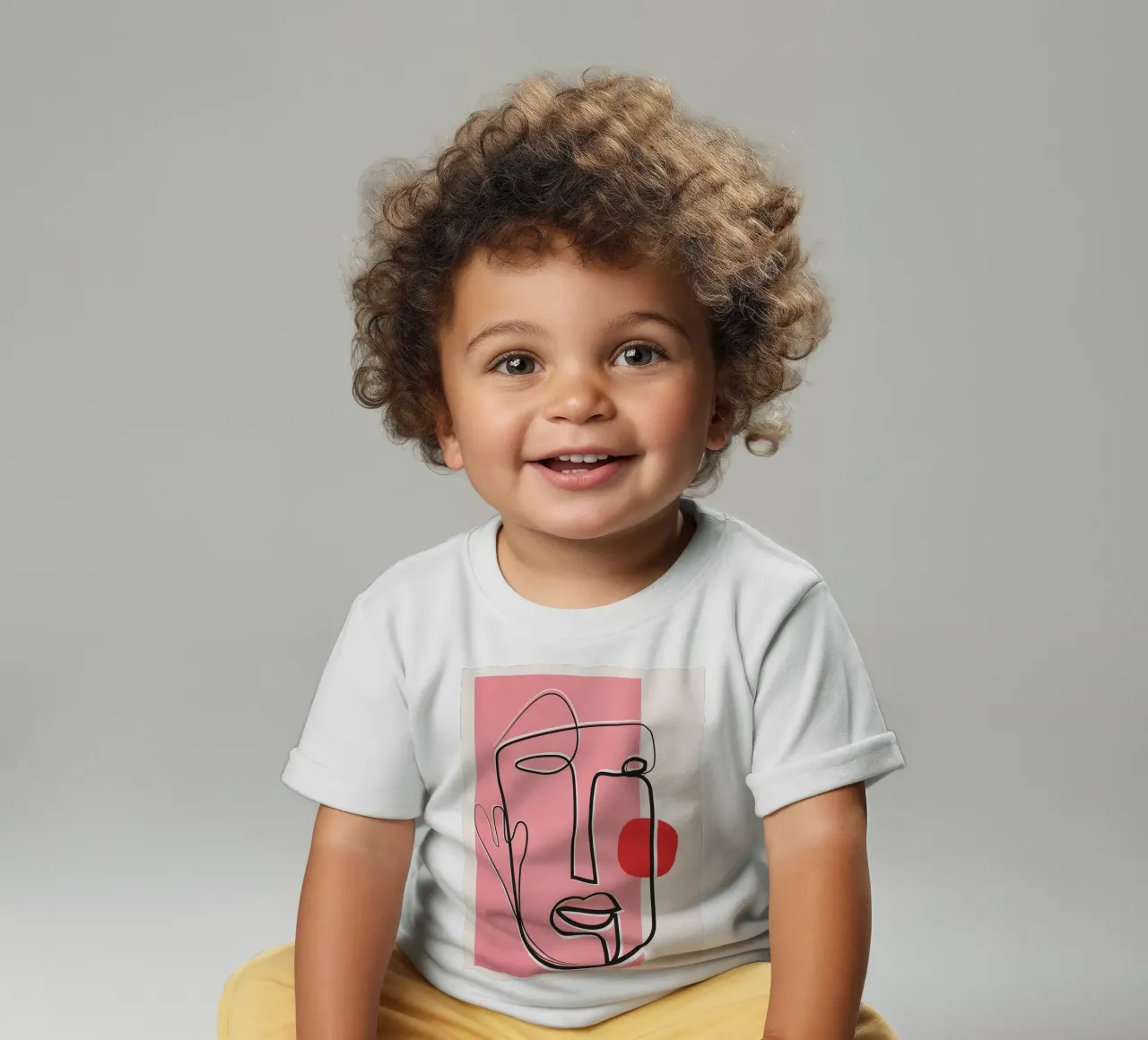 Abstract Face Line Design 02 maglietta neonato da cityart