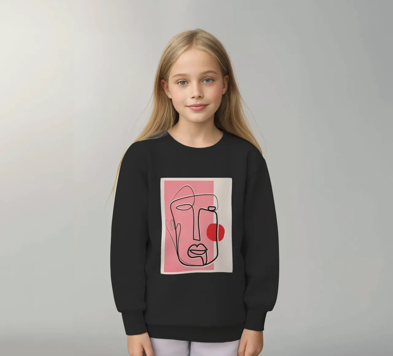 Abstract Face Line Design 02 felpa bambino da cityart