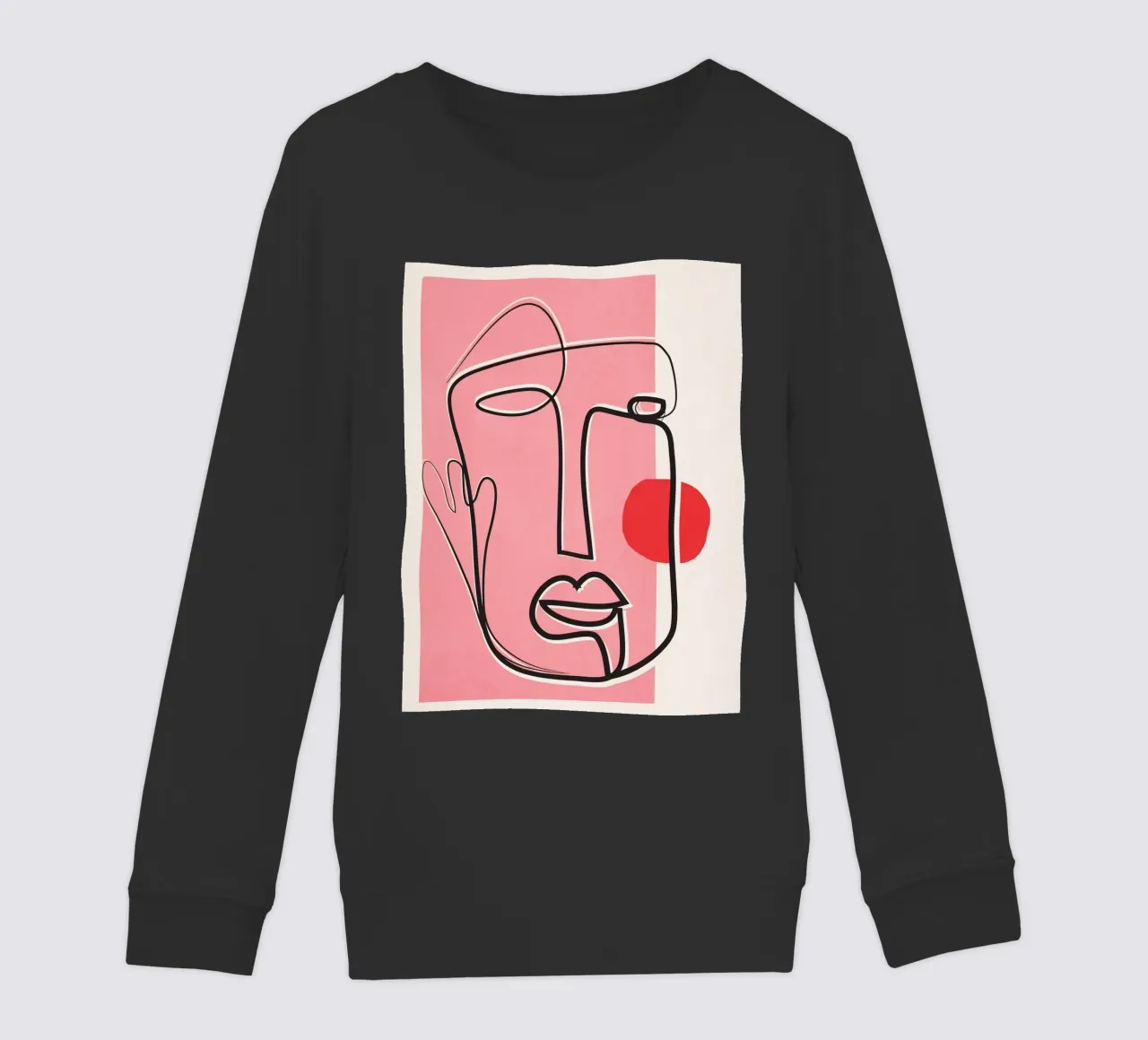 Abstract Face Line Design 02 felpa bambino da cityart