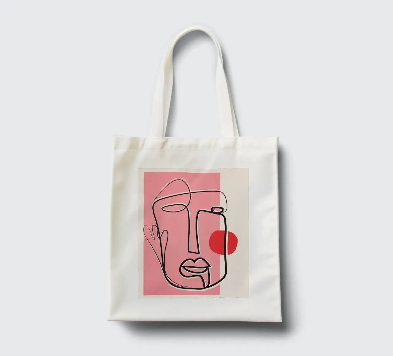 Abstract Face Line Design 02 borsa in juta da cityart