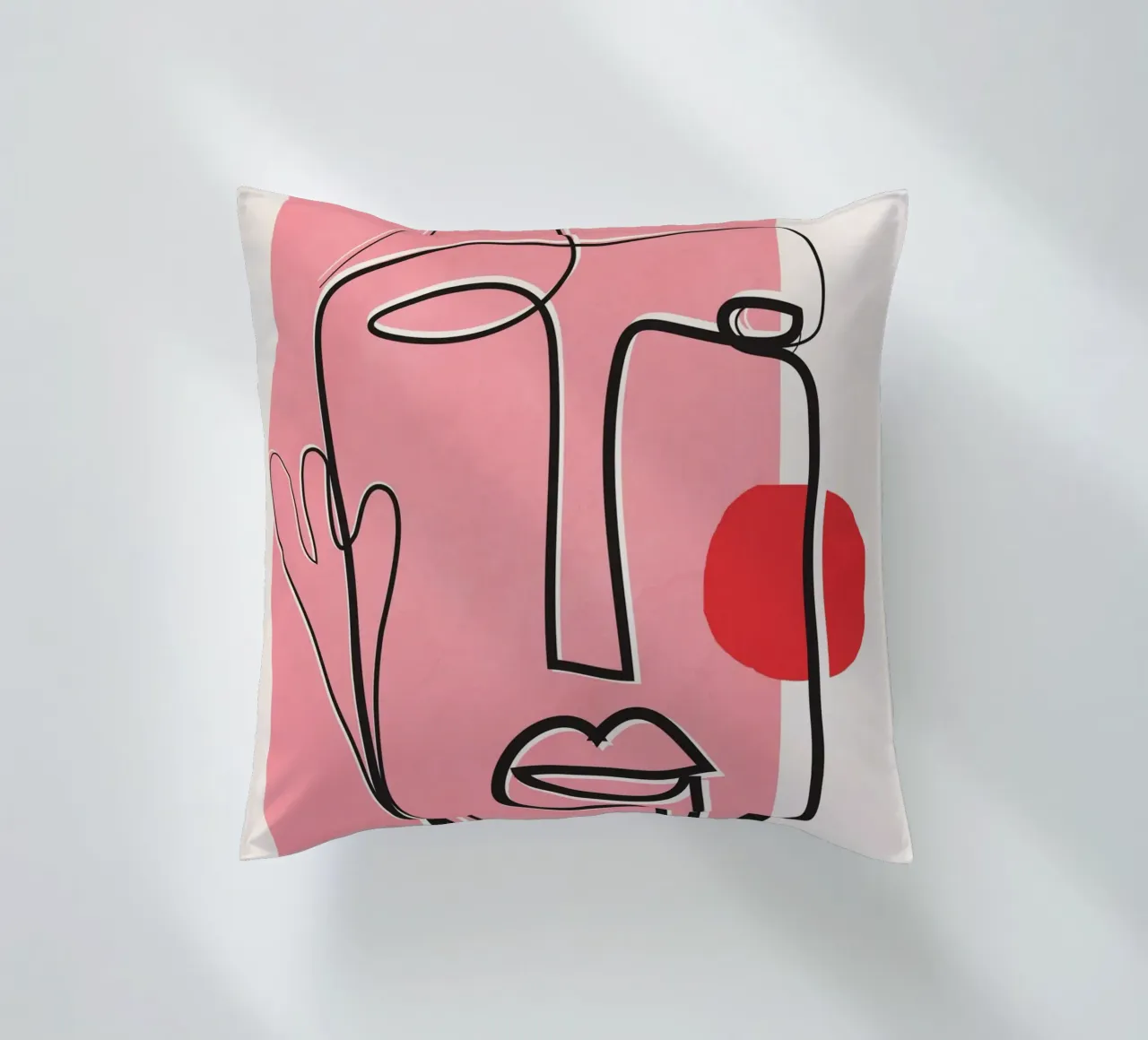 Abstract Face Line Design 02 cuscino da cityart