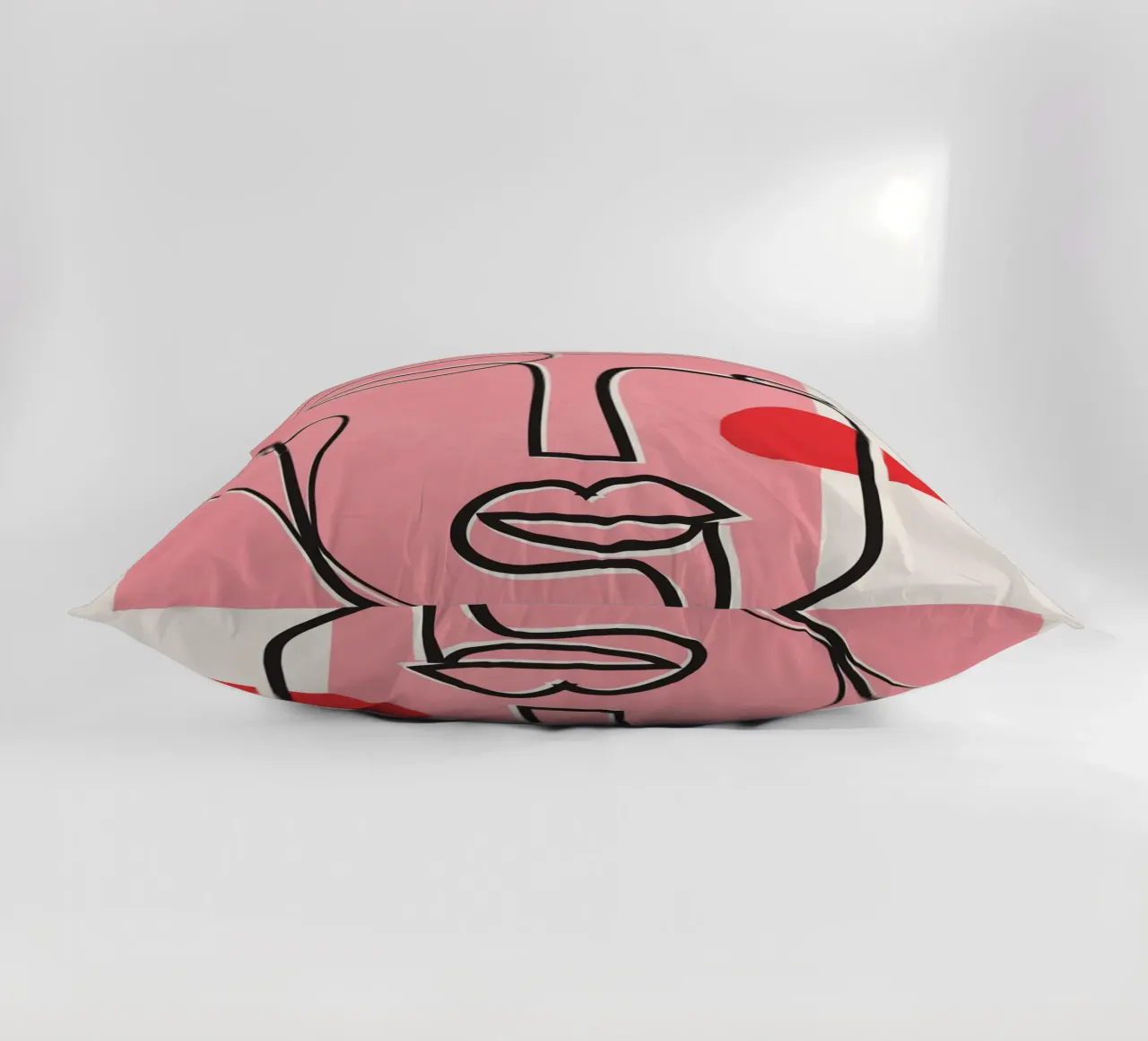 Abstract Face Line Design 02 cuscino da cityart