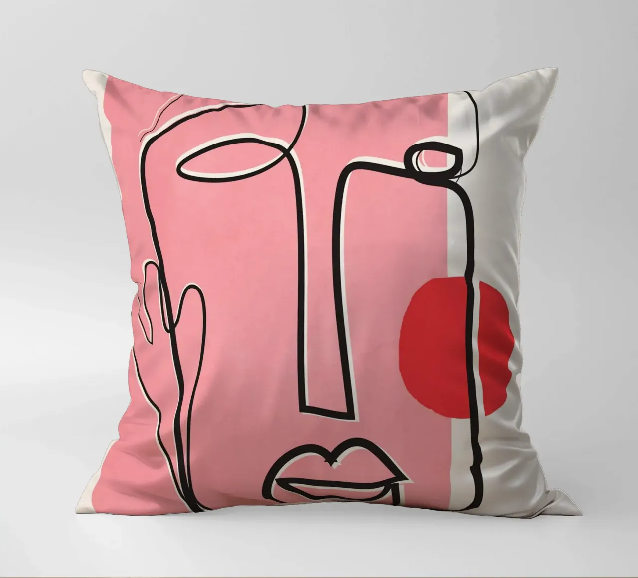 Abstract Face Line Design 02 cuscino da cityart