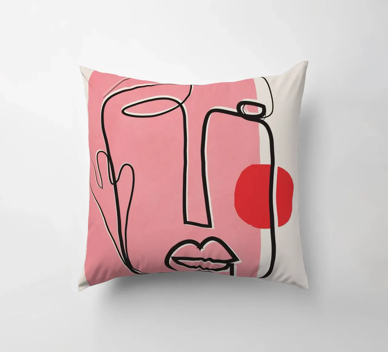 Abstract Face Line Design 02 cuscino da cityart