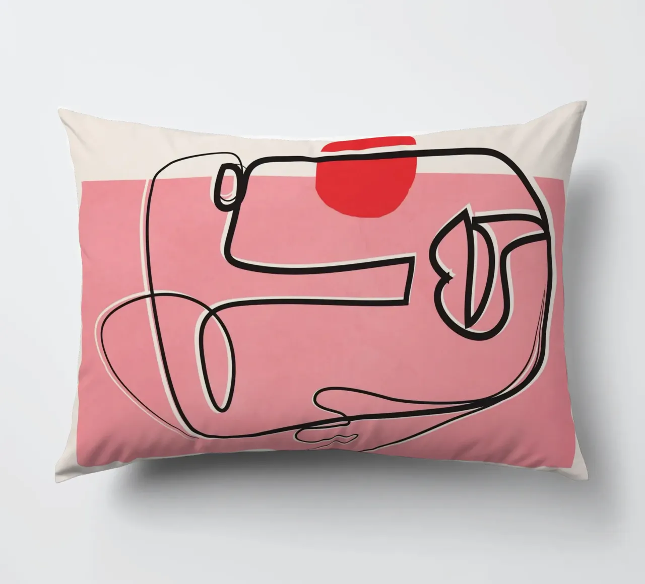 Abstract Face Line Design 02 cuscino da cityart