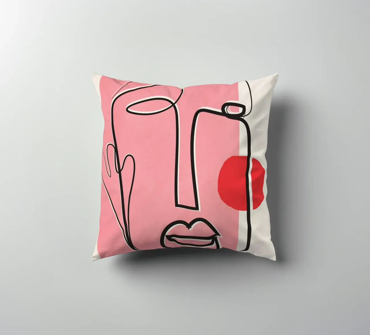Abstract Face Line Design 02 cuscino da cityart