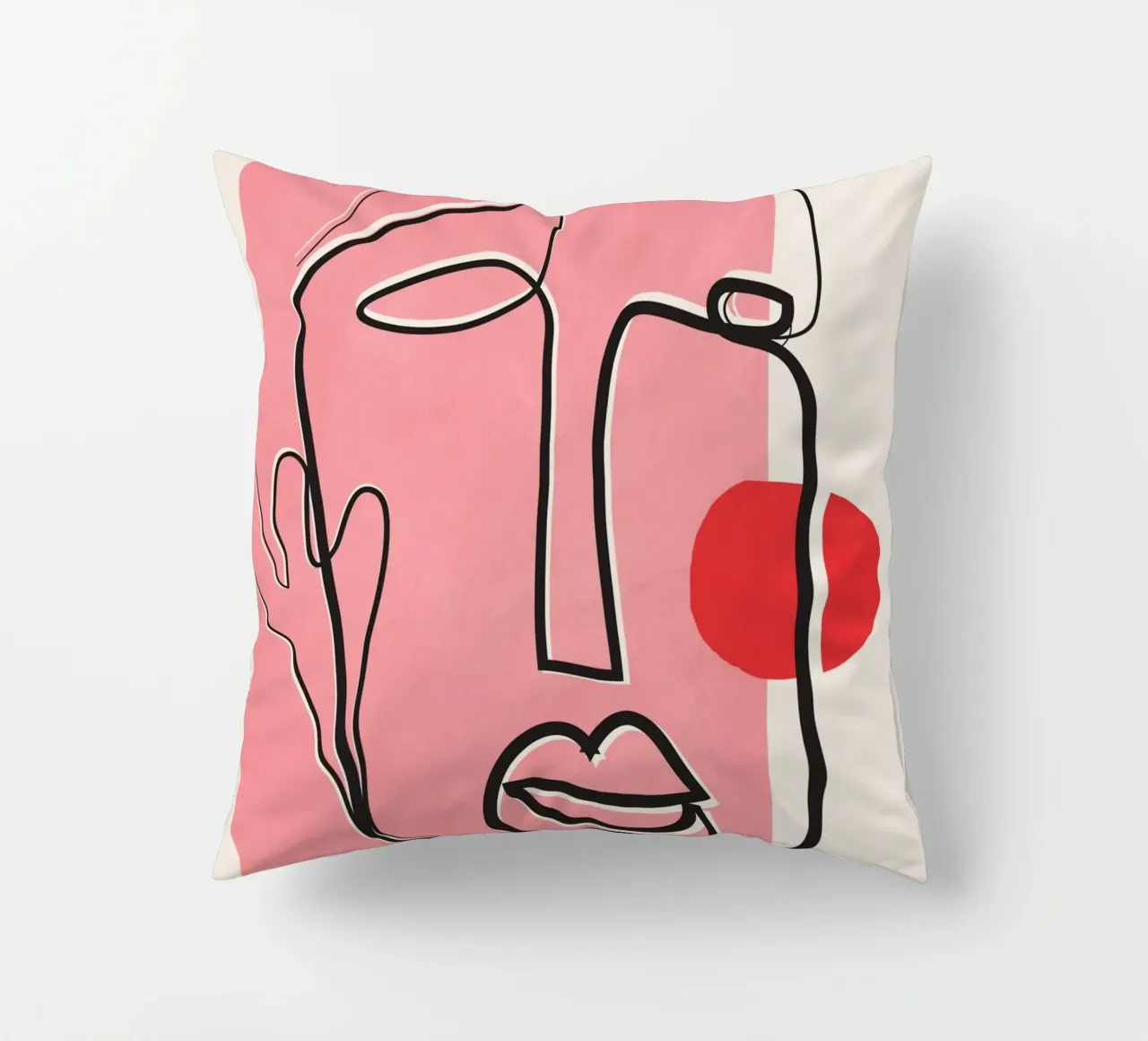 Abstract Face Line Design 02 cuscino da cityart