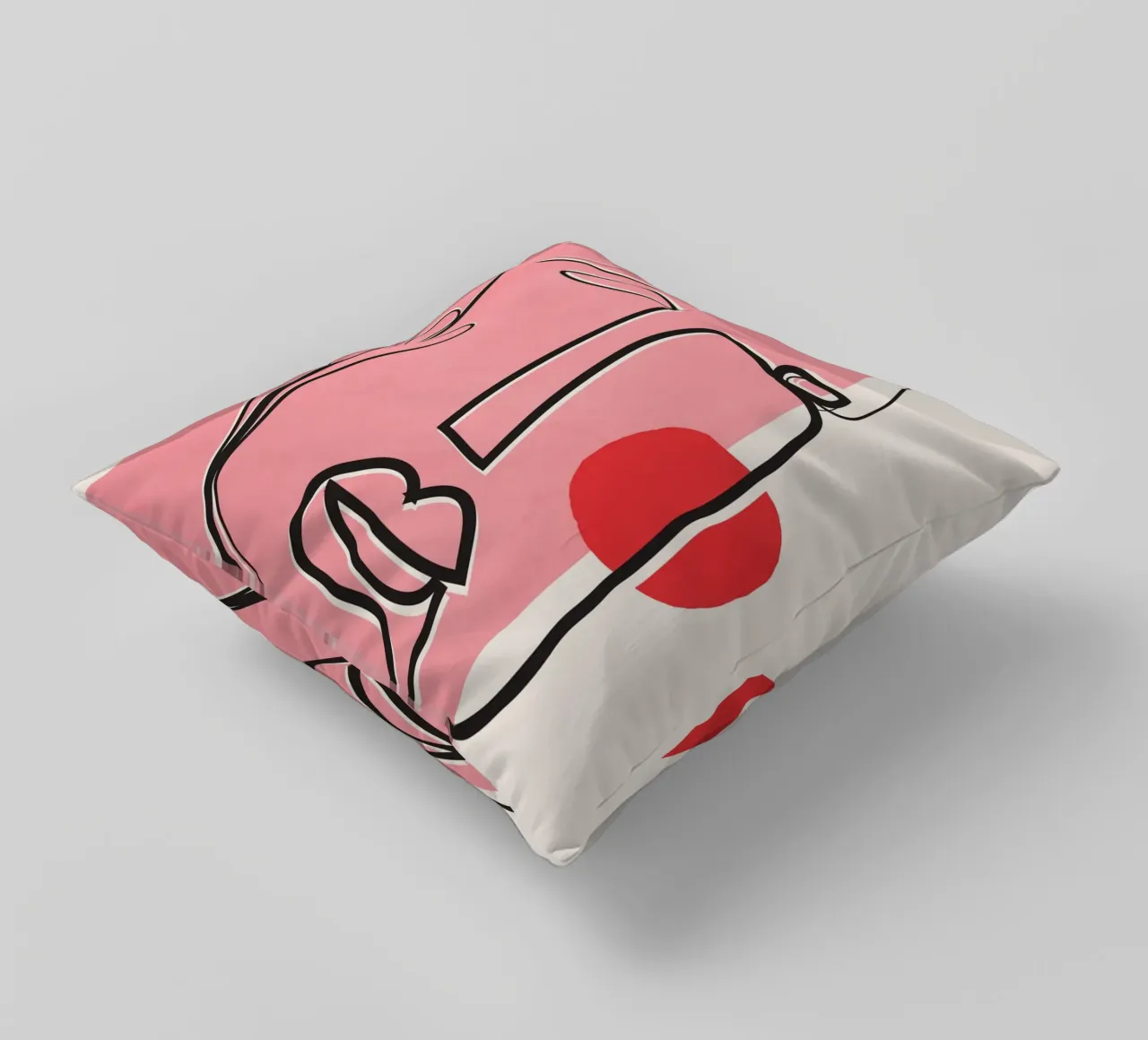 Abstract Face Line Design 02 cuscino da cityart