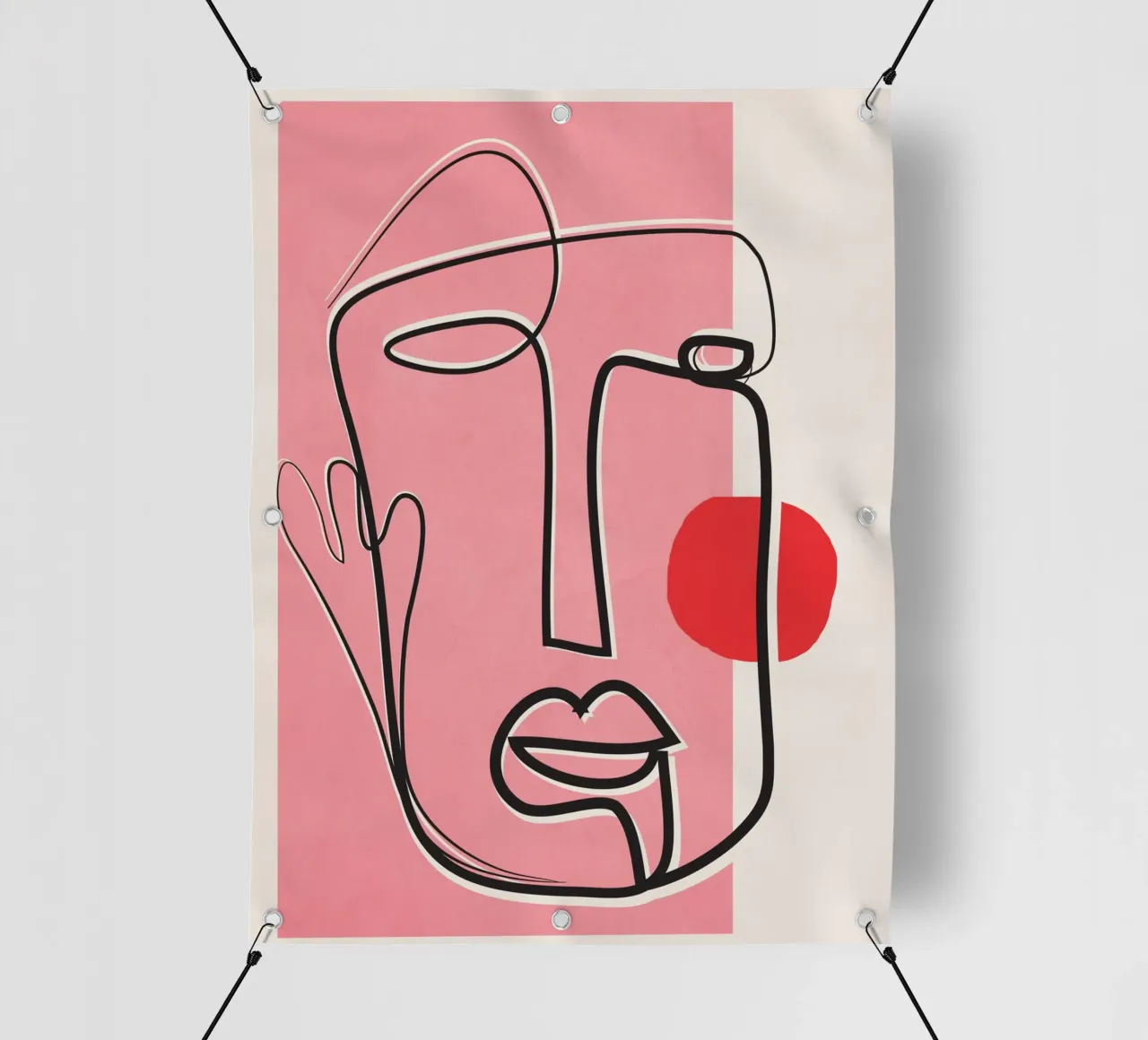 Abstract Face Line Design 02 telo in pvc da cityart