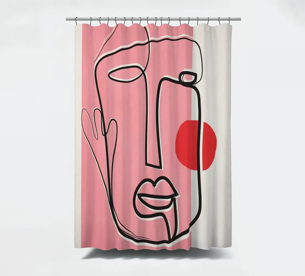 Abstract Face Line Design 02 tenda da doccia da cityart