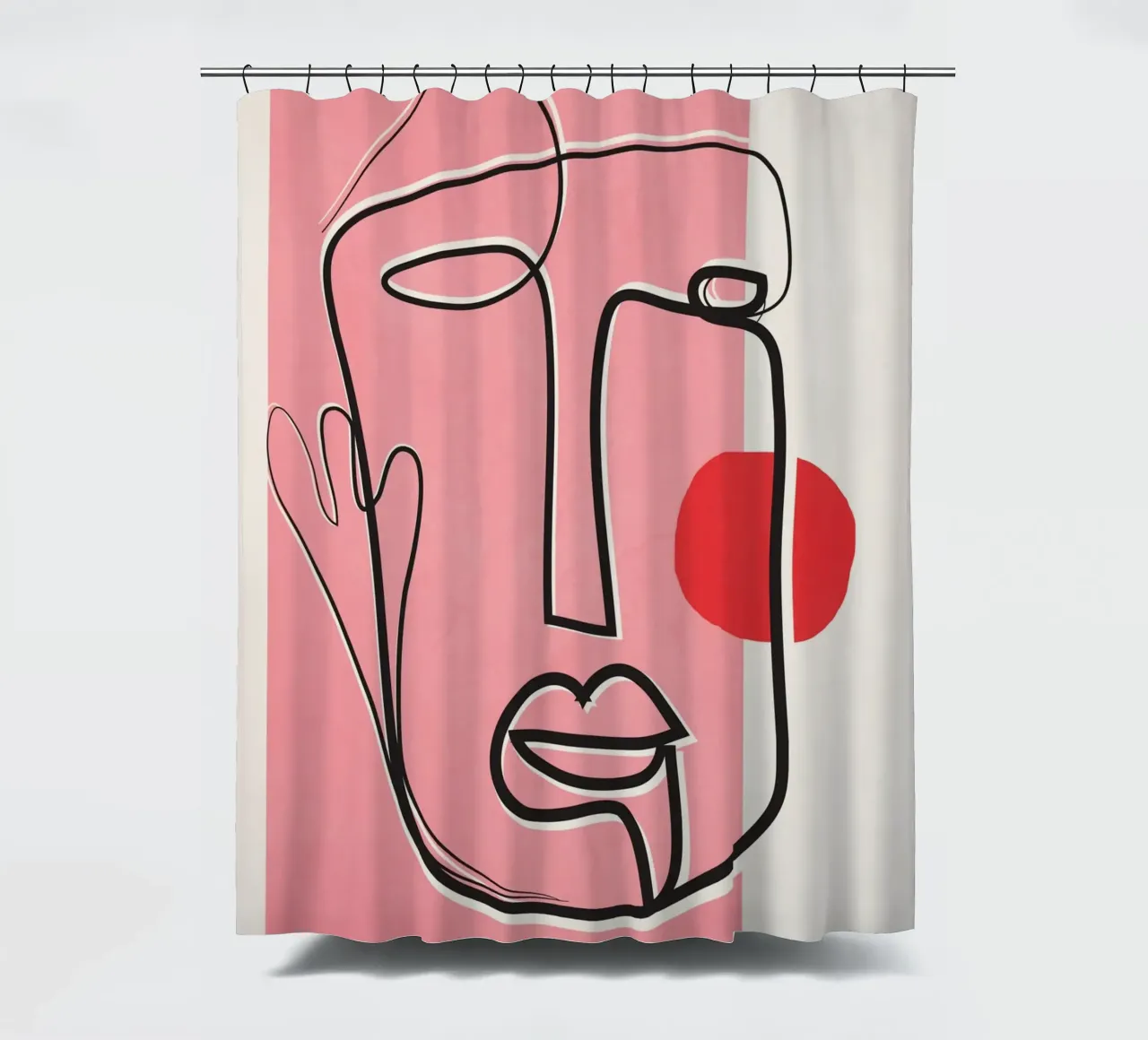 Abstract Face Line Design 02 tenda da doccia da cityart