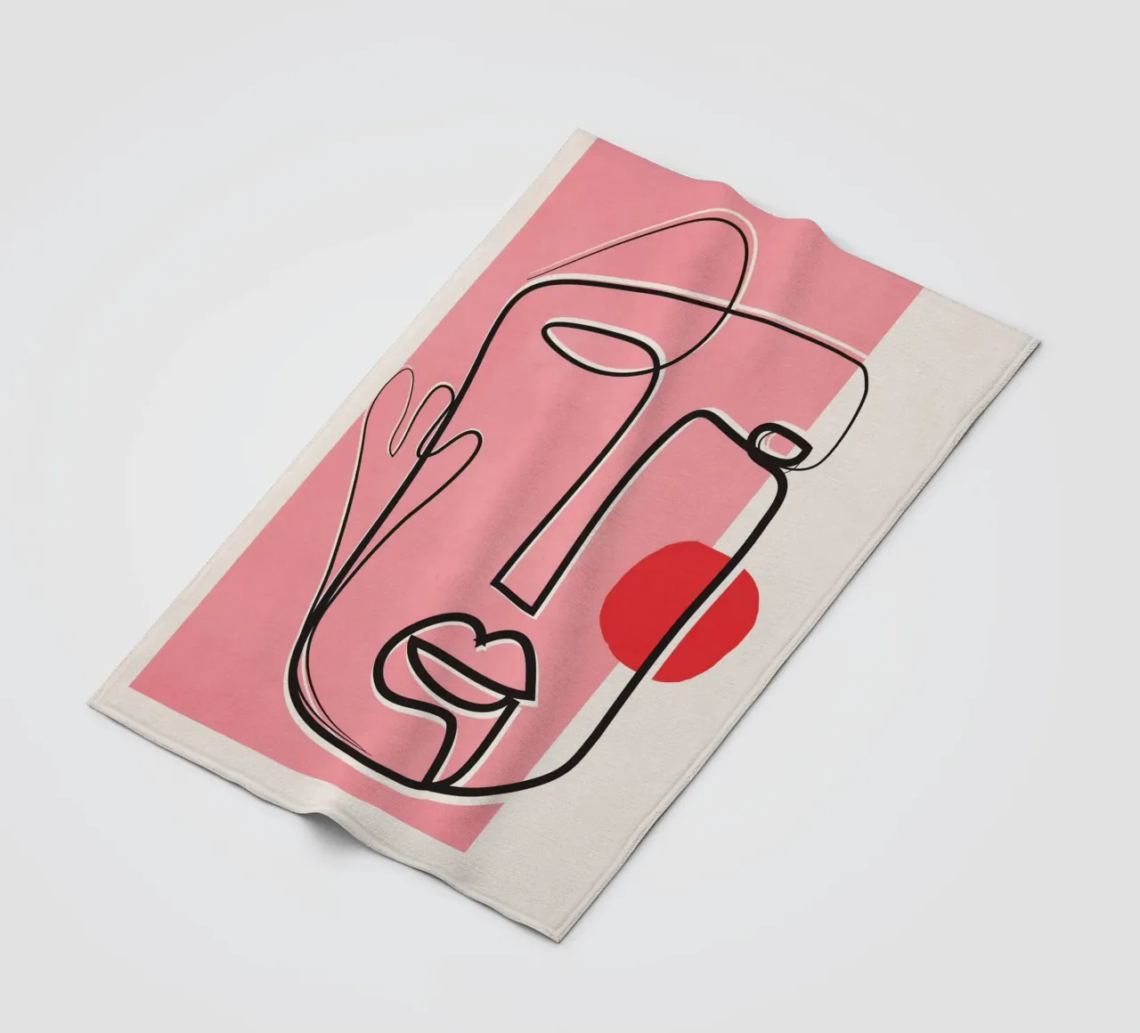 Abstract Face Line Design 02 coperta in pile da cityart