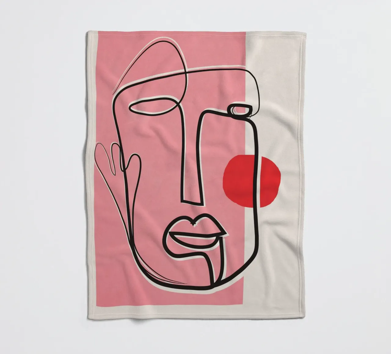 Abstract Face Line Design 02 coperta in pile da cityart