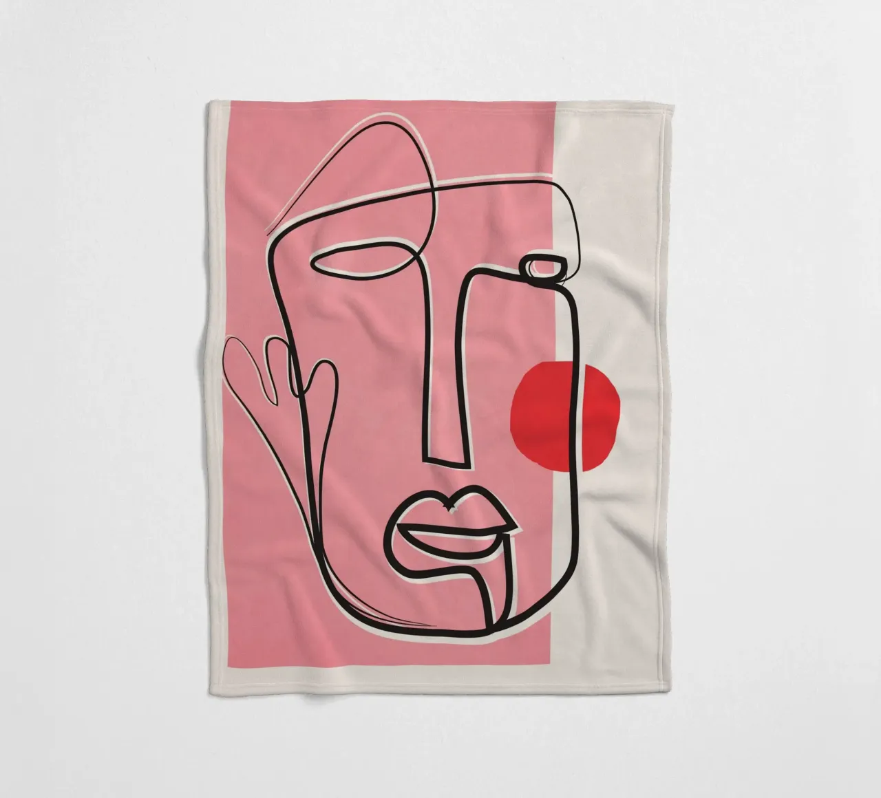 Abstract Face Line Design 02 coperta in pile da cityart