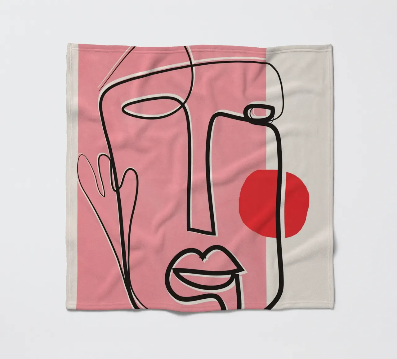 Abstract Face Line Design 02 coperta in pile da cityart