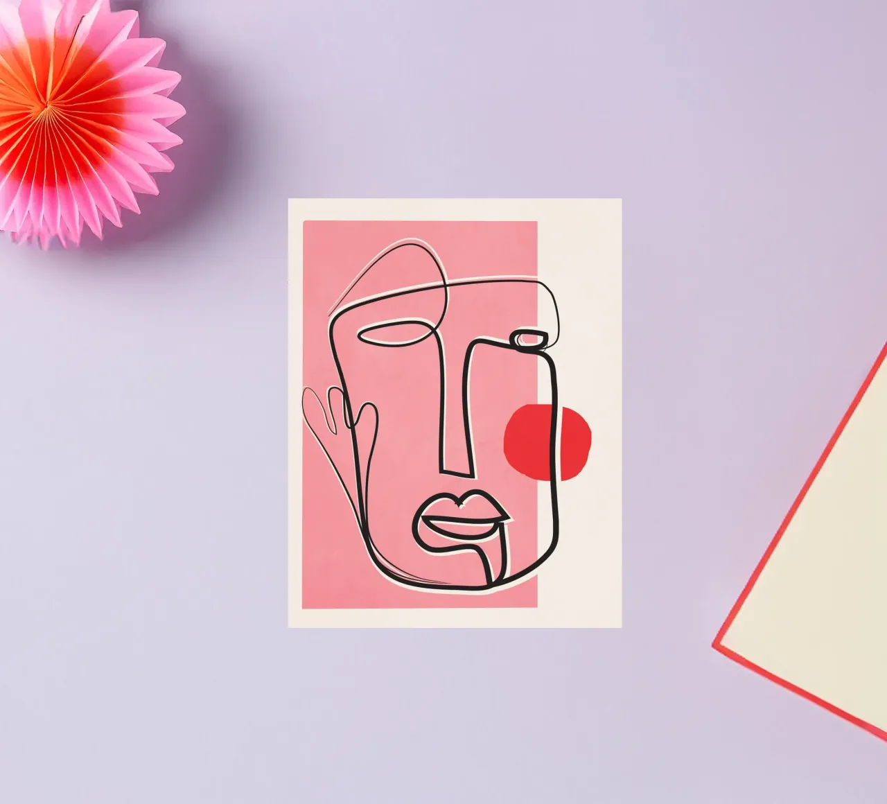 Abstract Face Line Design 02 adesivo da cityart