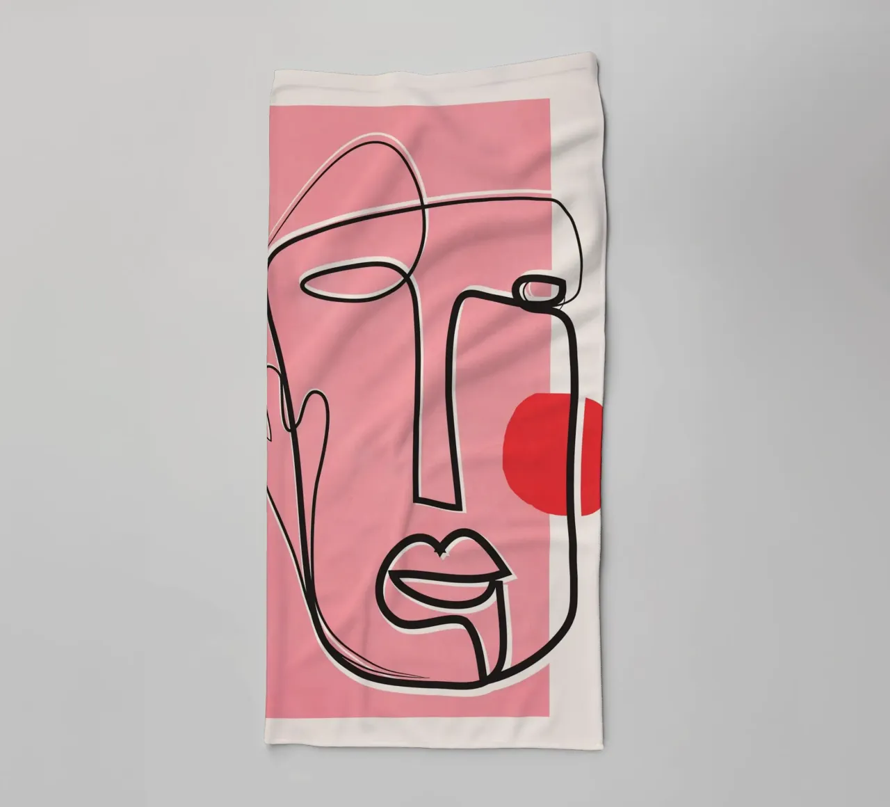 Abstract Face Line Design 02 towel by cityart