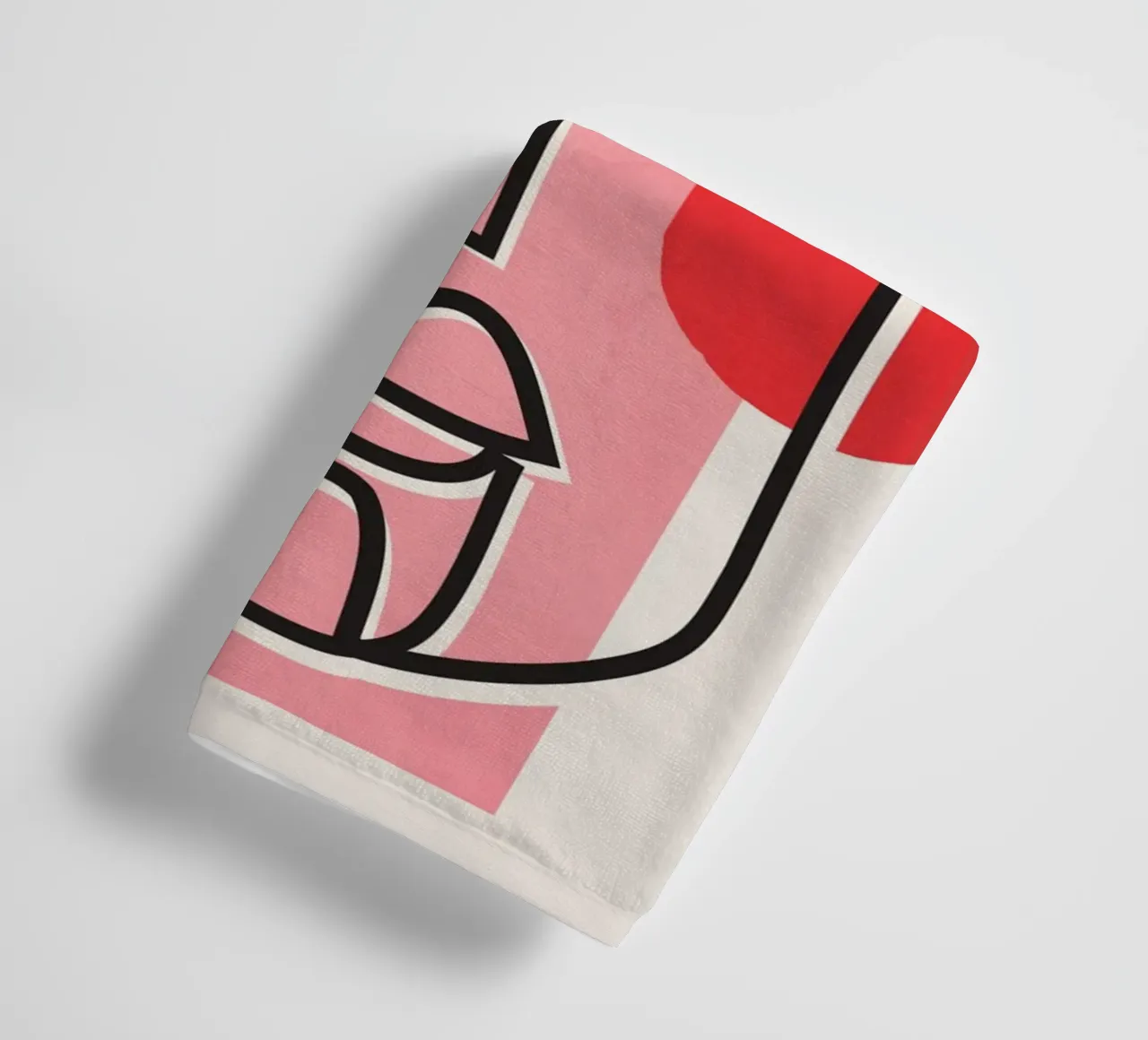 Abstract Face Line Design 02 towel by cityart