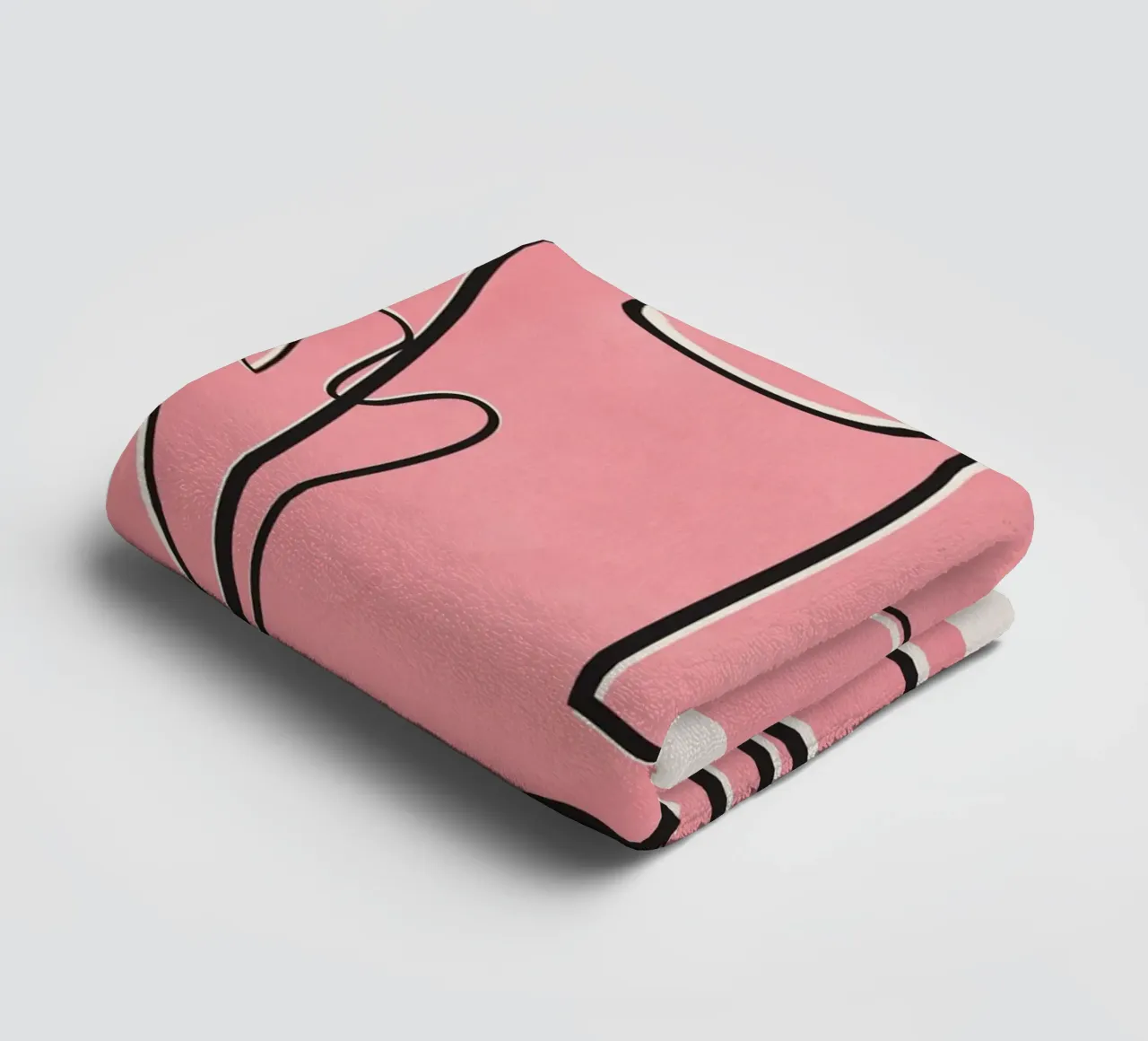 Abstract Face Line Design 02 towel by cityart