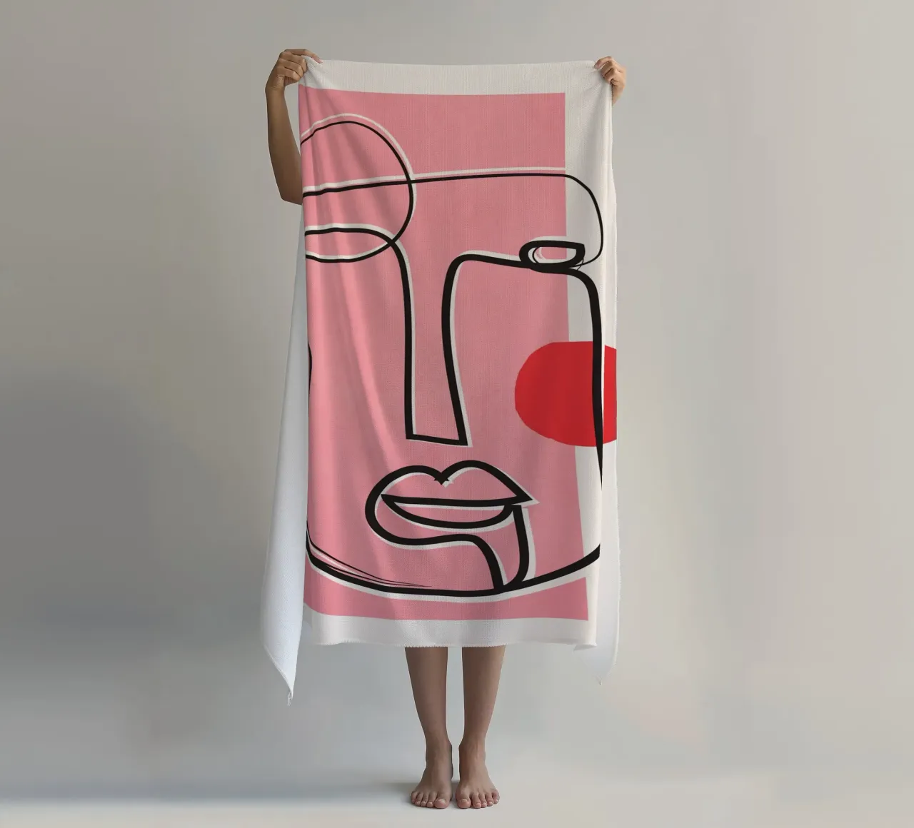 Abstract Face Line Design 02 telo mare da cityart