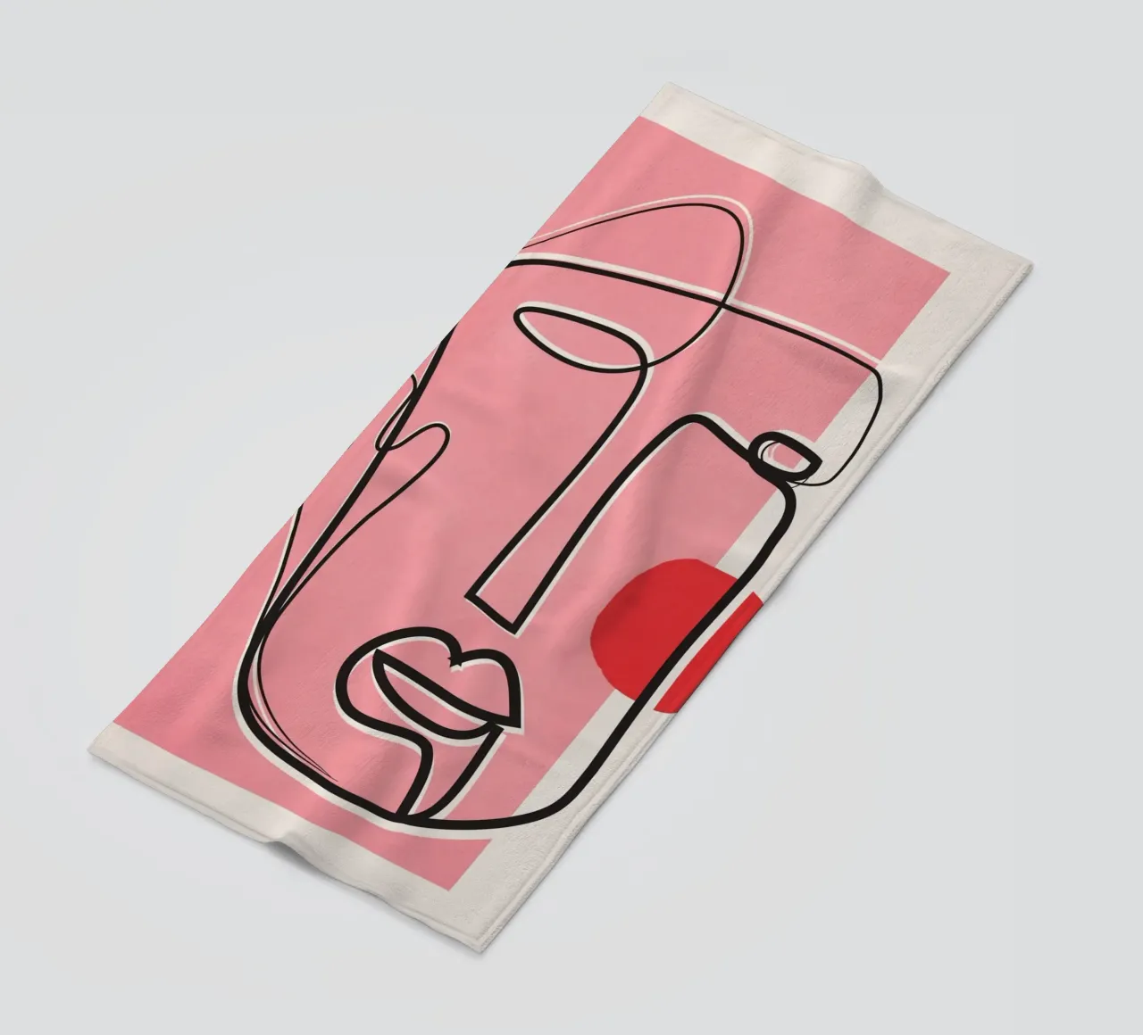 Abstract Face Line Design 02 telo mare da cityart