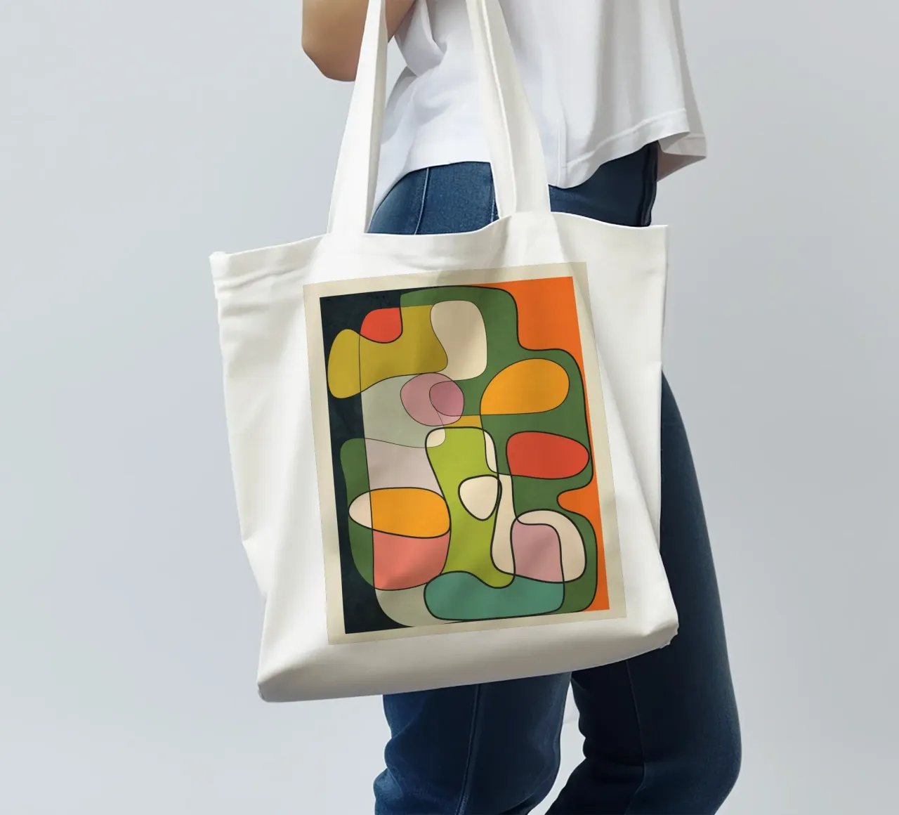 Abstract Line 1 borsa in juta da cityart